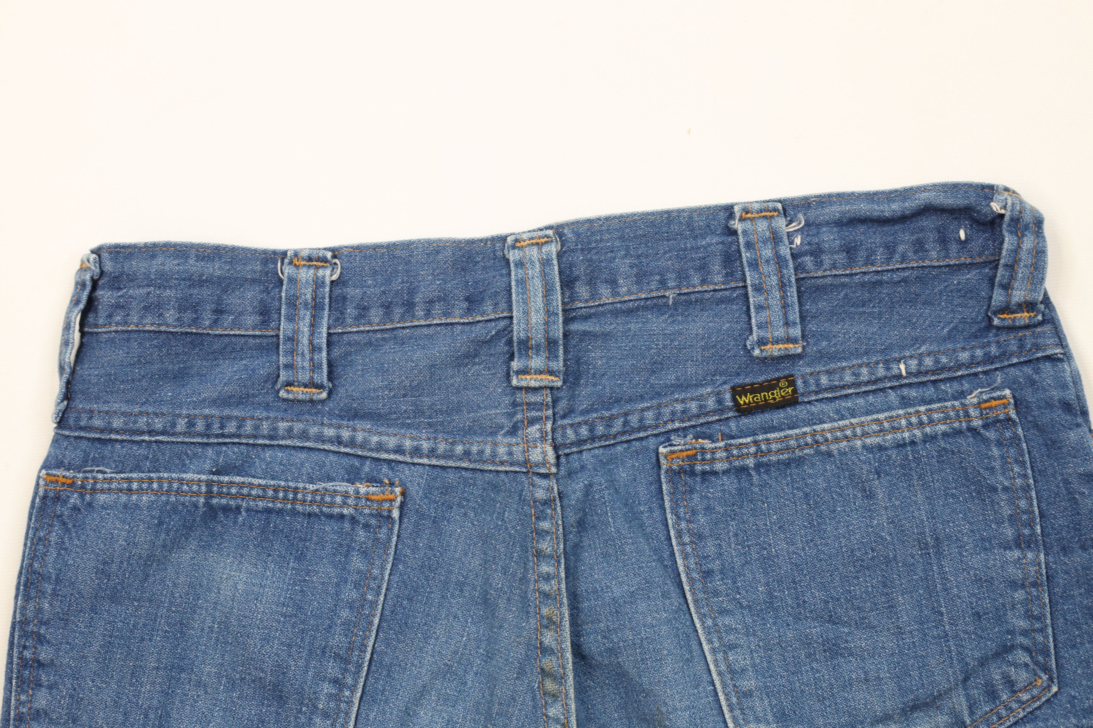 Wrangler Vintage 70s Wrangler Frayed Denim Jean Short Shorts Blue USA Size US 30 / EU 46 - 9 Thumbnail