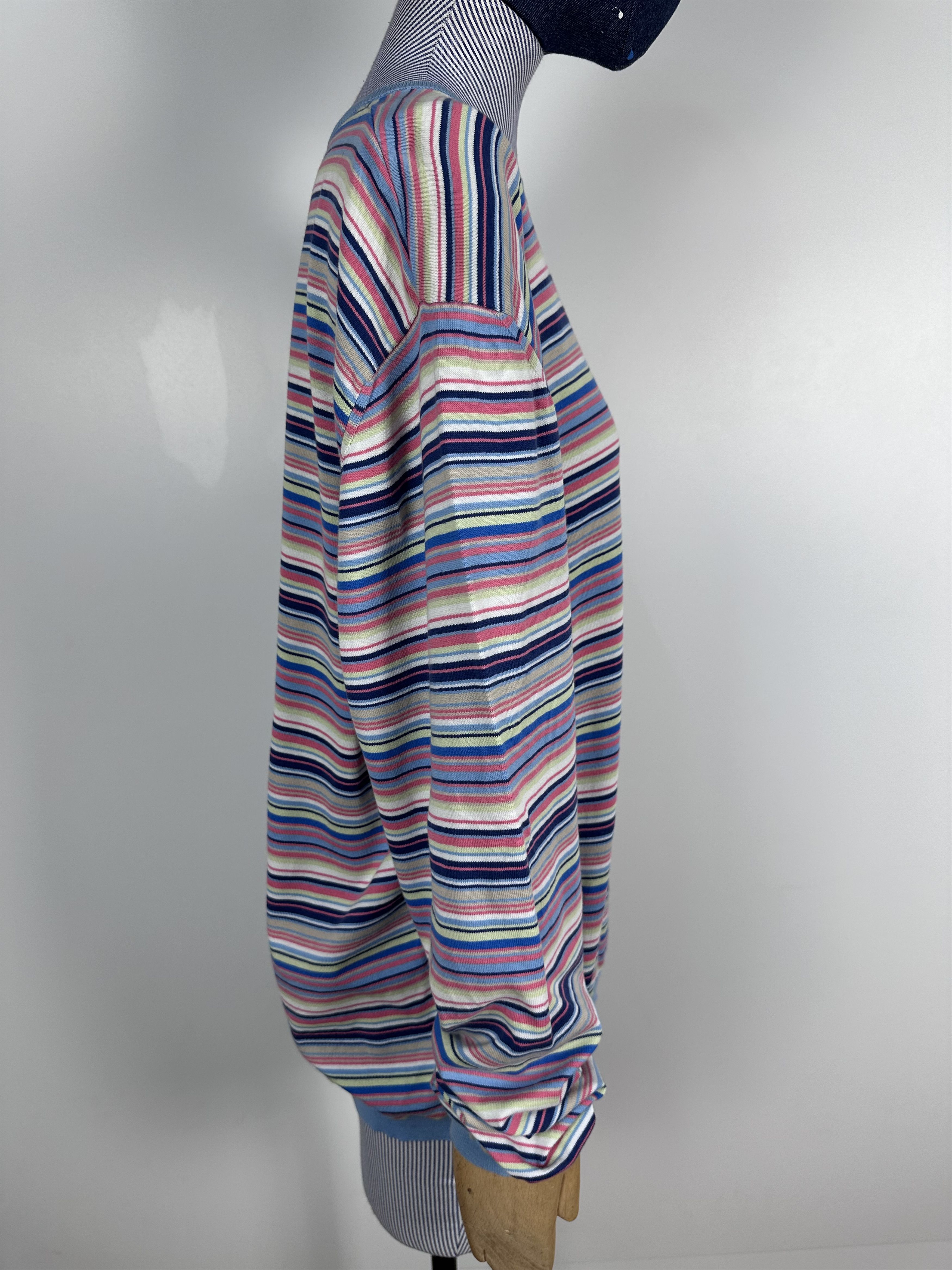 Designer × Ermenegildo Zegna Ermenegildo Zegna Sweater Womens Long Sleeve Striped Sz L Size US L / EU 52-54 / 3 - 7 Thumbnail