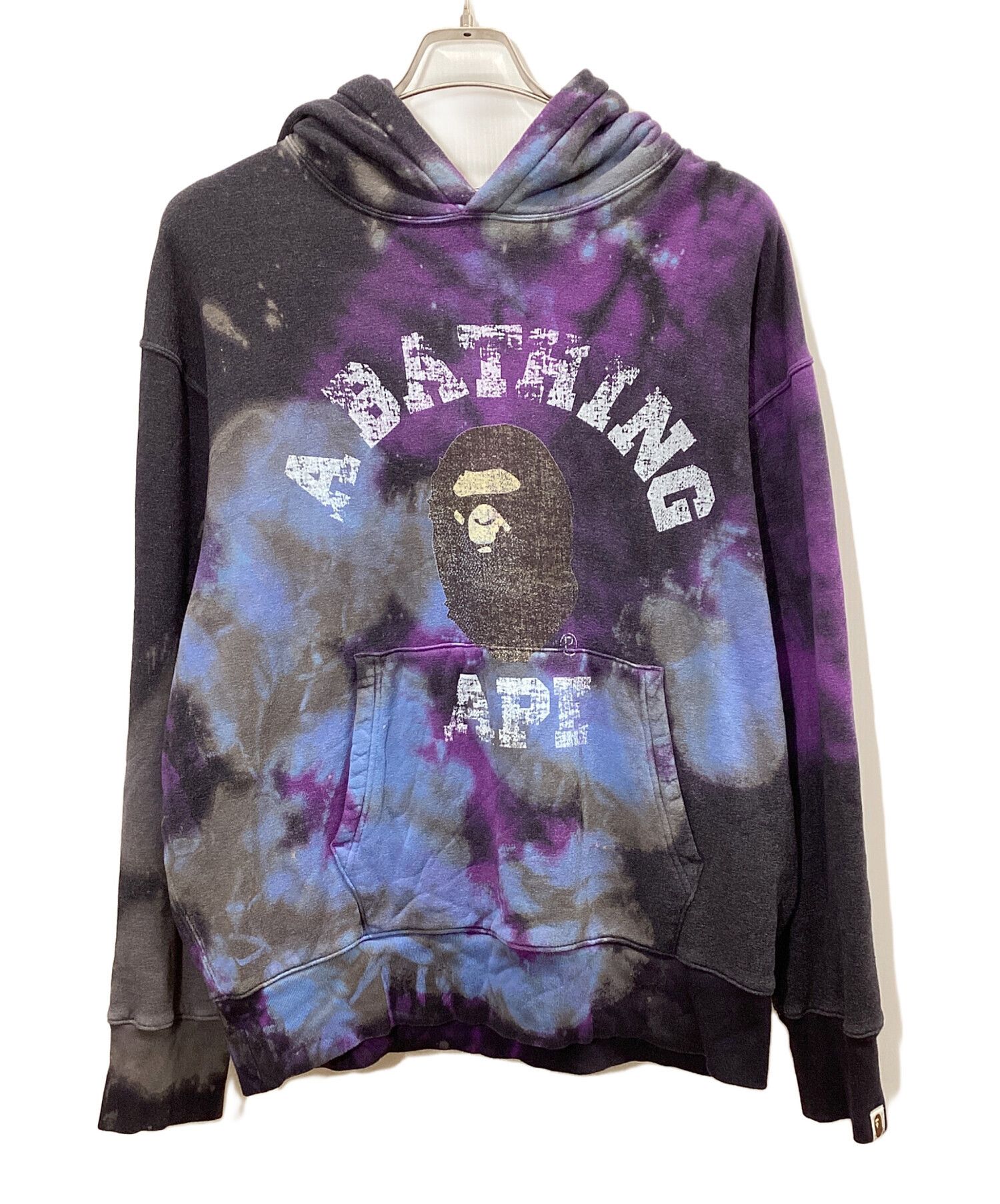 Bape A BATHING APE Logo Print Dye Pullover Hoodie Black M Size US M / EU 48-50 / 2 - 1 Thumbnail