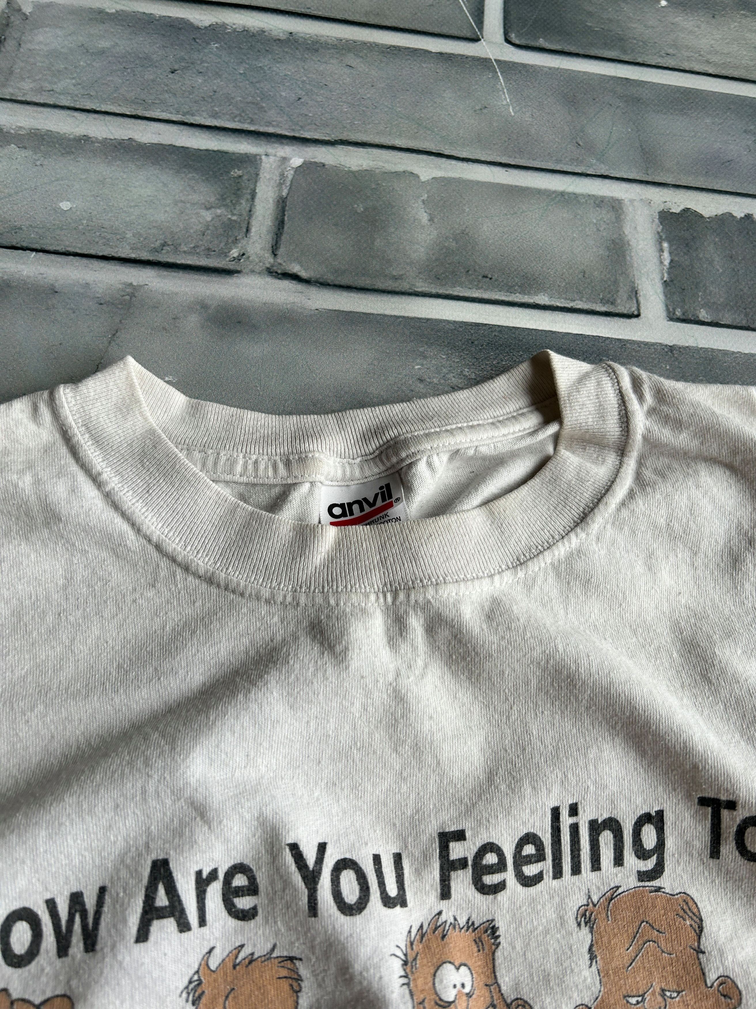 Vintage Vintage Streetwear Adult Humor Tee How Are U Feeling Today? Size US L / EU 52-54 / 3 - 3 Thumbnail