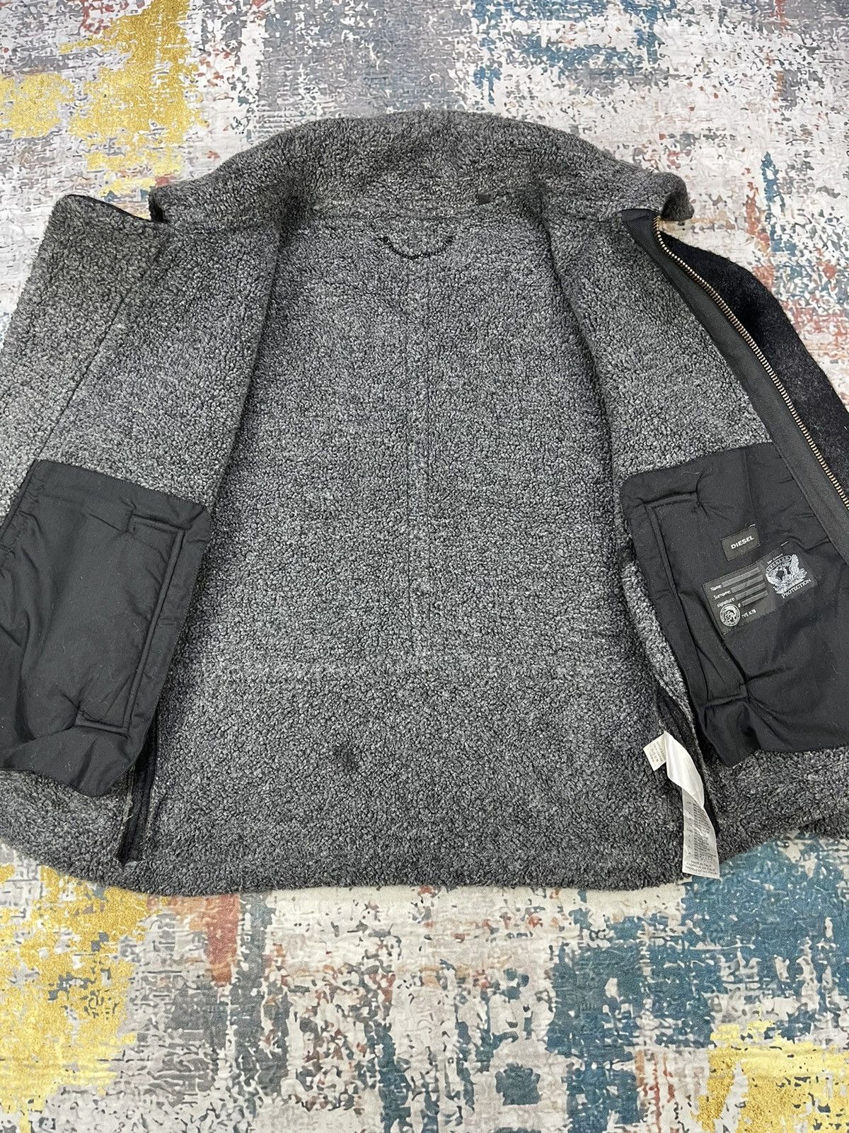 Diesel Black Gold Diesel Type N.78 Wool Faux Fur Striped Bomber Jackets Size US S / EU 44-46 / 1 - 8 Thumbnail
