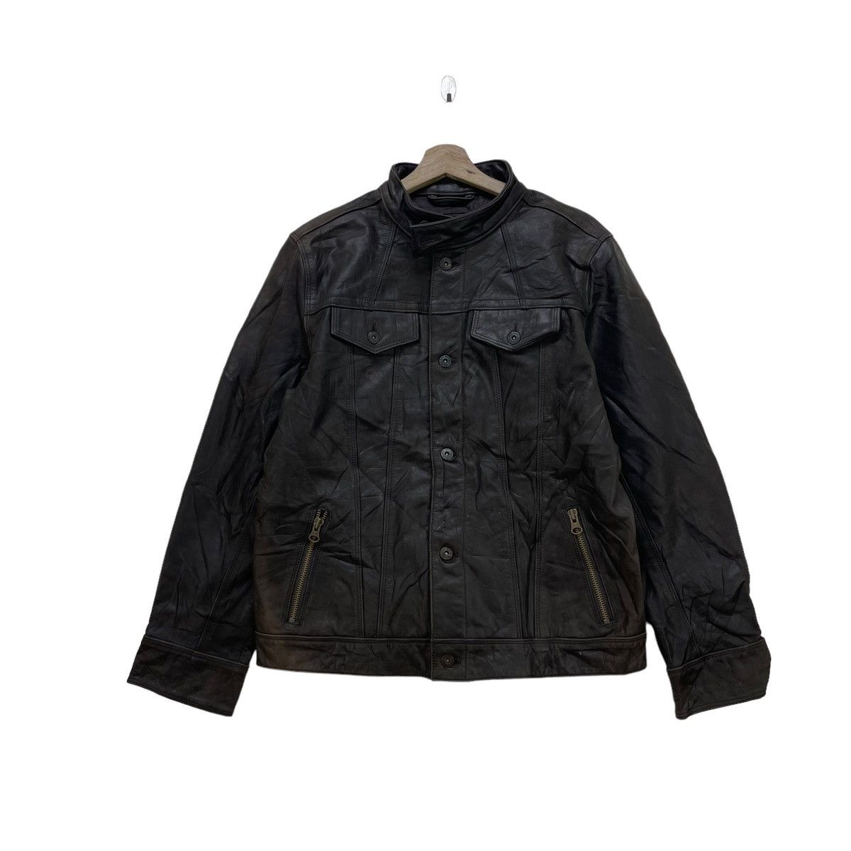 Gap × Leather 💥Gap Cow Hide Leather Jacket Size US M / EU 48-50 / 2 - 1 Thumbnail