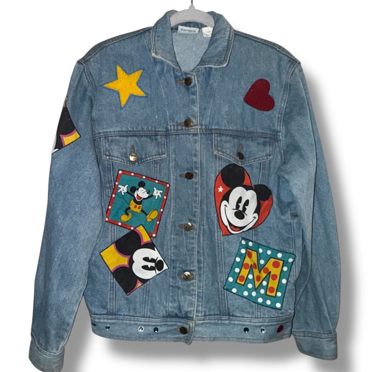Disney Vintage Disney & Co. Mickey Mouse theme patched denim jacket Size S / US 4 / IT 40 - 4 Thumbnail