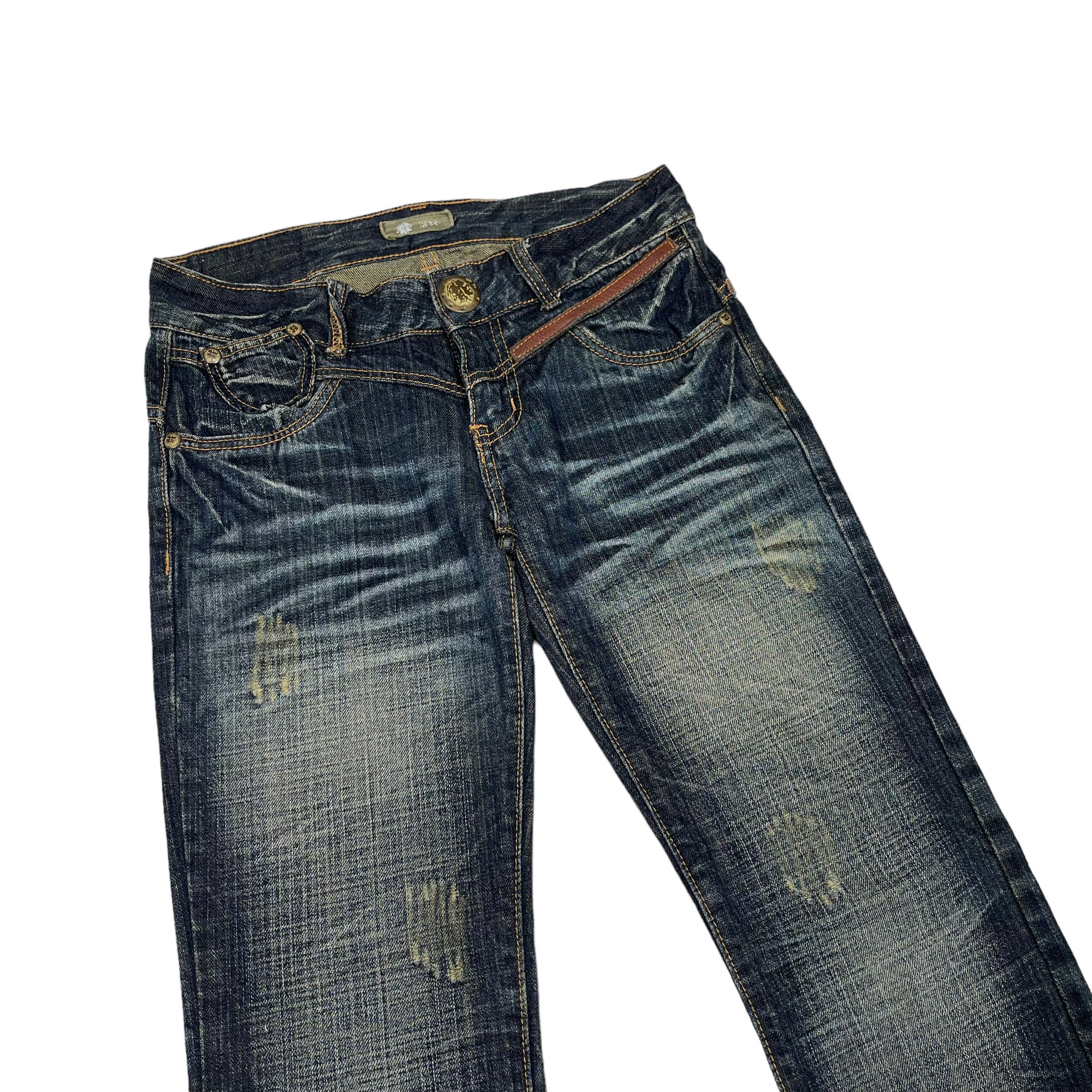 14th Addiction × If Six Was Nine × KMRii Flare Punk Sick Distressed Washed Japanese Denim Pants Size US 30 / EU 46 - 5 Thumbnail