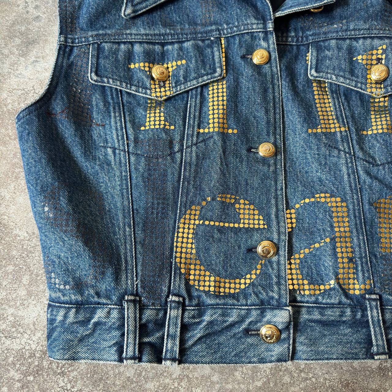 Moschino Moschino Vintage Rhinestones Details Denim Vest Jacket Size M / US 6-8 / IT 42-44 - 6 Thumbnail