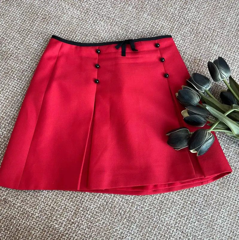 Miu Miu Miu Miu Red Cotton Women's Shorts 0089 Size 23" - 1 Thumbnail