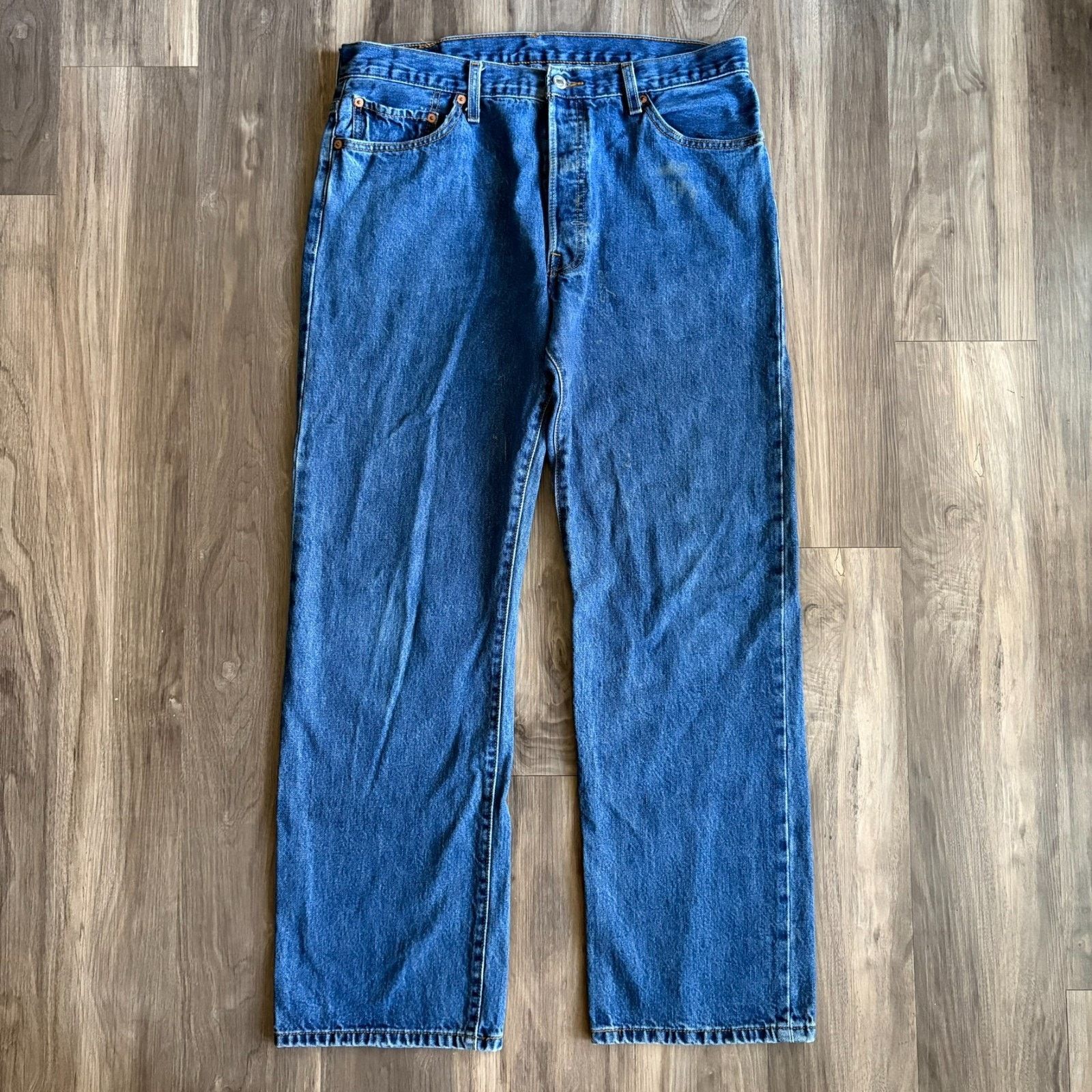 Levi's Levis 501 Jeans Mens Size 36x32 Blue Straight Button Fly Size US 36 / EU 52 - 1 Thumbnail