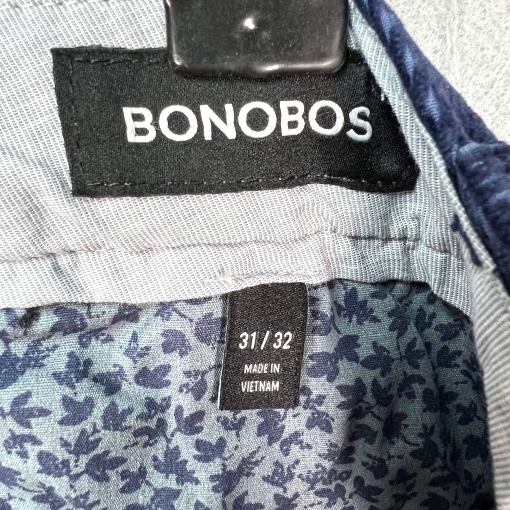Bonobos Bonobos Mens Blue Corduroy Chino Pants with Dinosaur Embroidery 31 x 32 Straight Front Pocketed Regular Waist Mens Size US 31 - 3 Thumbnail