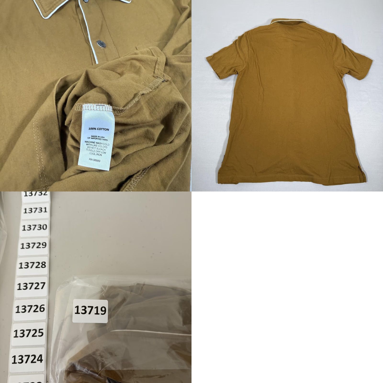 Todd Snyder Todd Snyder Shirt Mens Small Brown Button-Up Premium Jersey Cotton White Trim Short Sleeve Mens Size US S / EU 44-46 / 1 - 8 Thumbnail