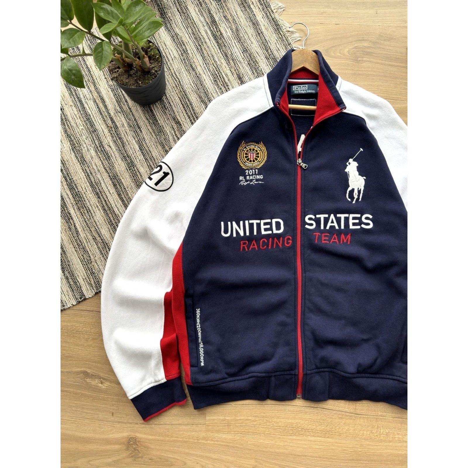 Polo Ralph Lauren VINTAGE Polo Ralph Lauren Racing Sweatshirt XL Blue USA Polo RL Racing 80s 90s Mens Pullover Size US XL / EU 56 / 4 - 4 Thumbnail