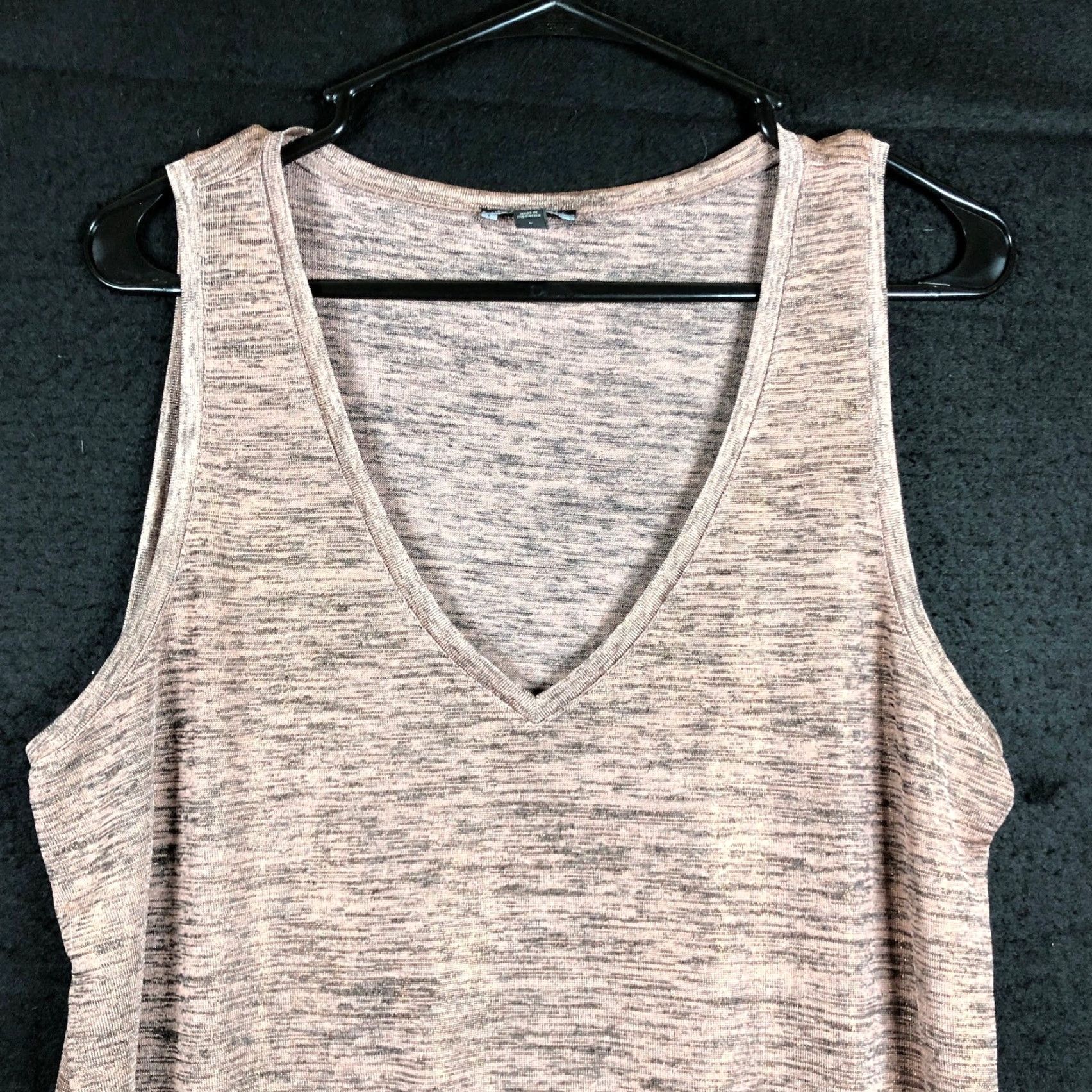 Express Express Womens Shirt Pink Black Sleeveless V Neck Stretch Large Woman Tank, Casual, Party, Wedding, Travel, French? Size L / US 10 / IT 46 - 2 Thumbnail