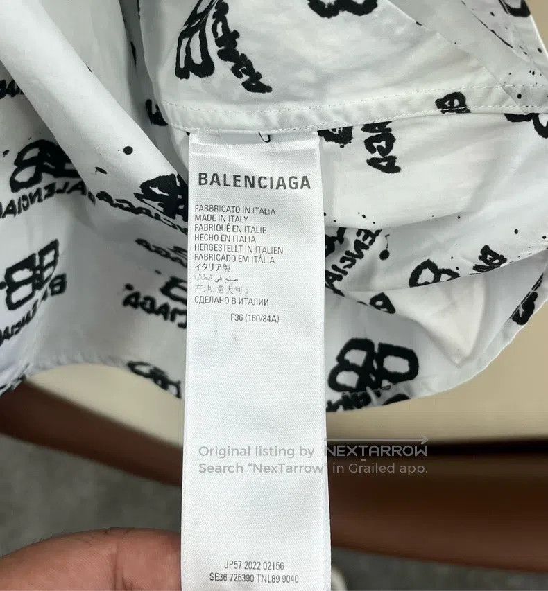 Balenciaga Balenciaga White double B graffiti letter logo long-sleeve Size XS / US 0-2 / IT 36-38 - 4 Thumbnail