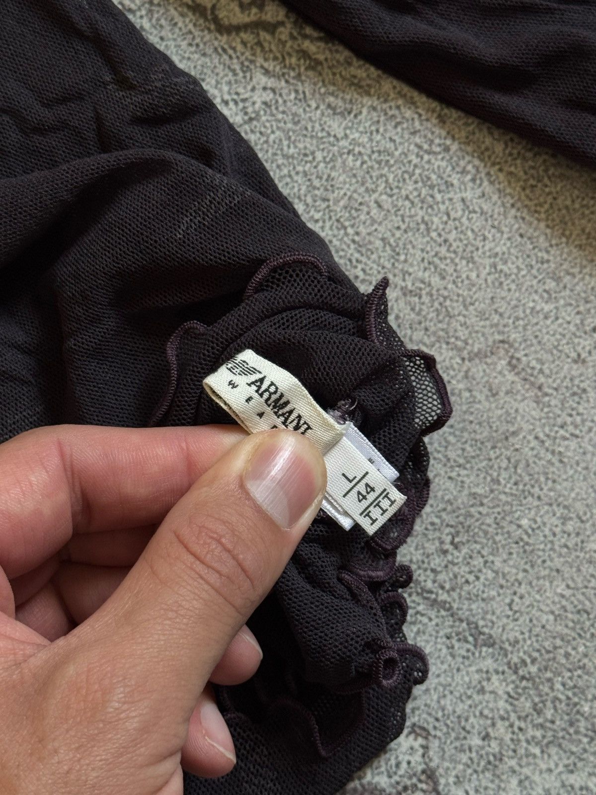Emporio Armani Vintage Emporio Armani Mesh Long Sleeve Top Multi Logo Sz L Size L / US 10 / IT 46 - 6 Thumbnail