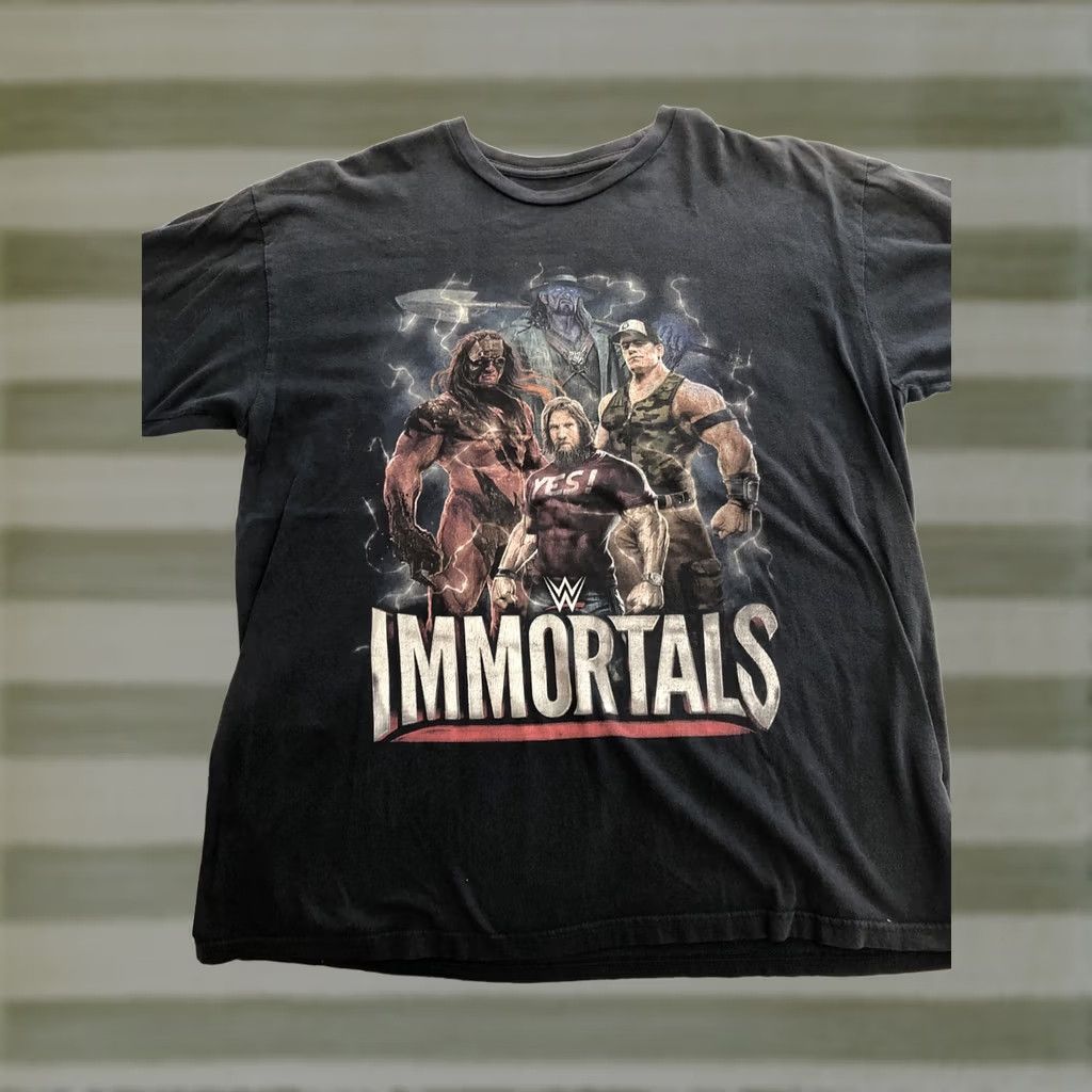 Etro LARGE WWE Immortals Cena Kane Undertaker T-shirt Punk Rock Retro WWF Short Sleeve Black 100% Cotton Men Graphic Tee Size US L / EU 52-54 / 3 - 1 Thumbnail