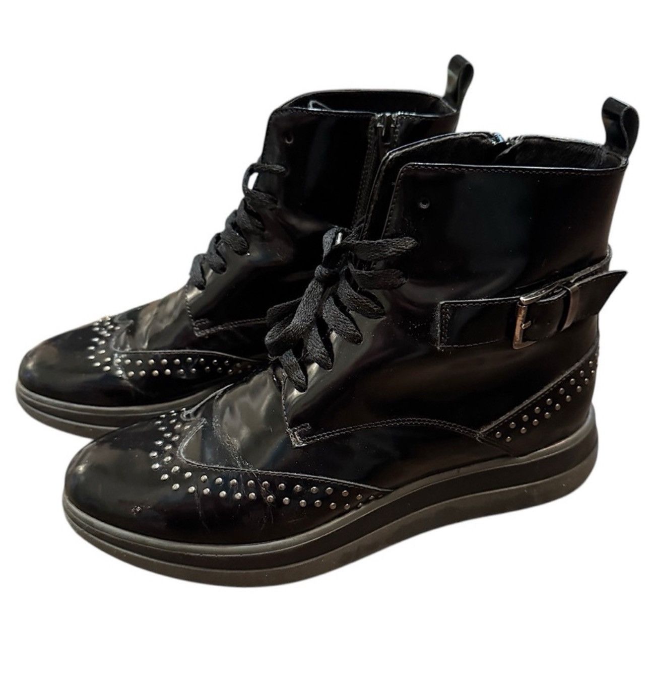 Designer × Other × Vintage GOMNAR ITALY Black Patton Studded Ankle Boots SZ 7.5 Size US 7.5 / IT 37.5 - 1 Thumbnail