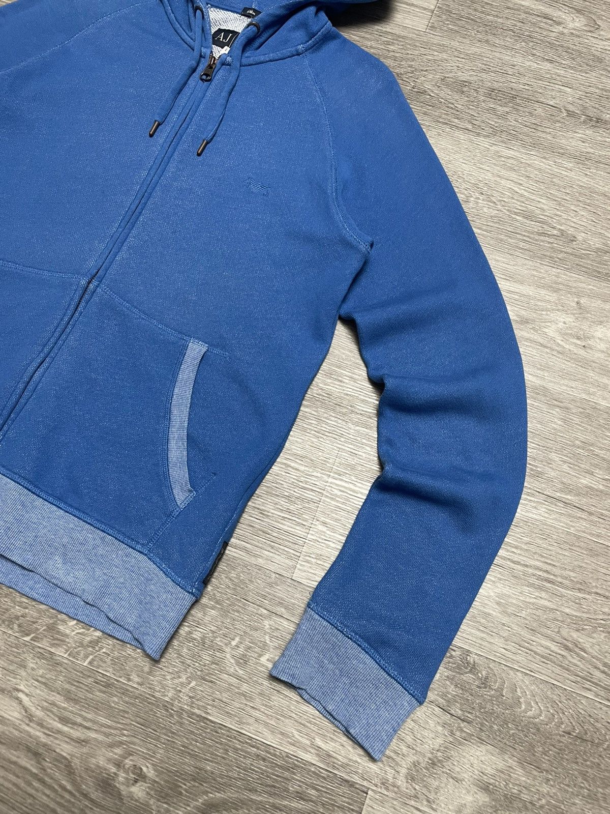 Armani Vintage Armani Jeans Blue Logo Zip-Up Hoodie Size US M / EU 48-50 / 2 - 5 Thumbnail