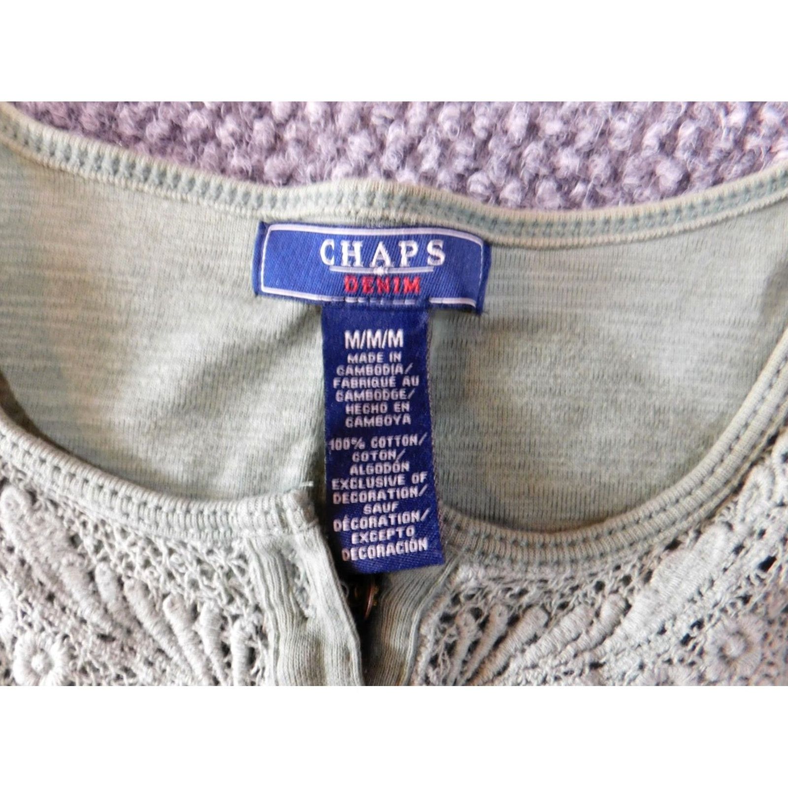 Chaps Chaps Blouse M Women Green Henley Button Casual Knit Cotton Long Sleeve Regular Classic Top Size M / US 6-8 / IT 42-44 - 4 Thumbnail
