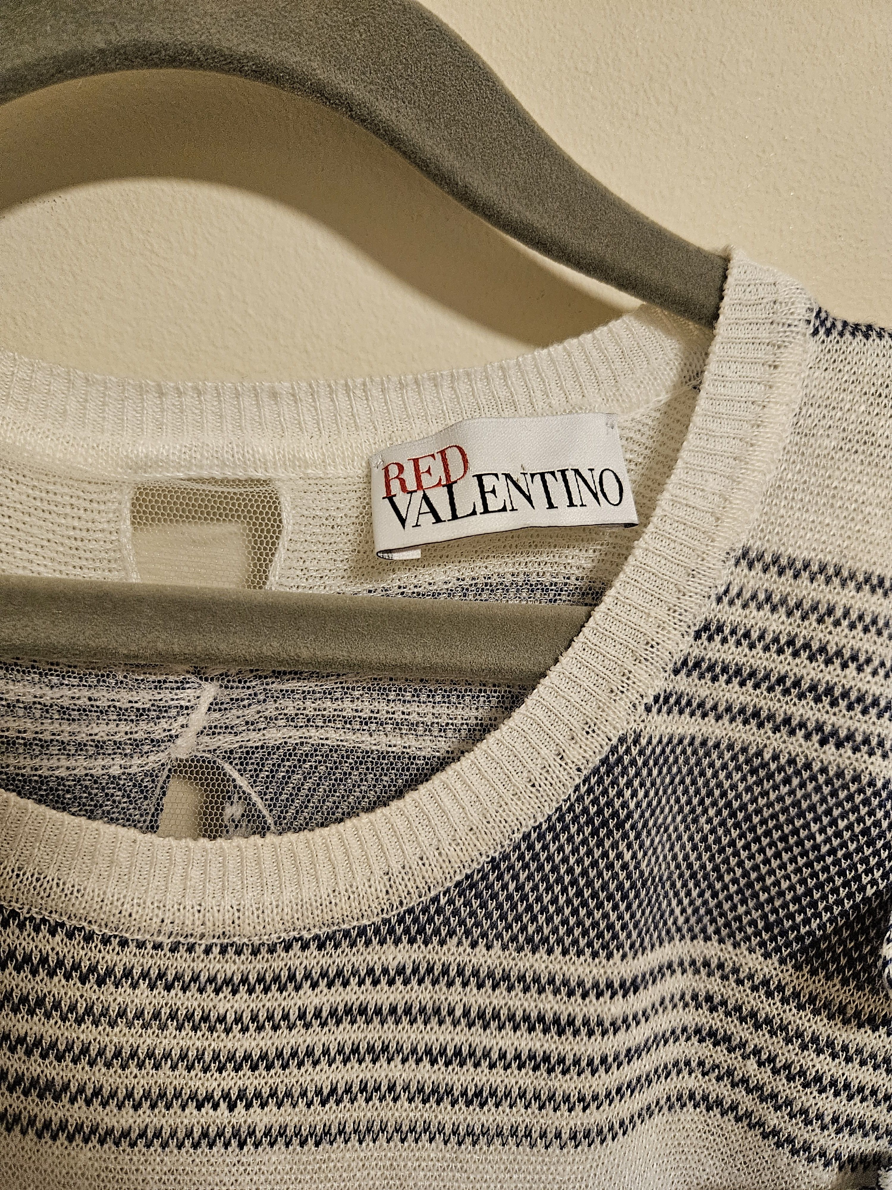 RED Valentino × Vintage Red Valentino Garavani Bow Tie Stripe Pattern Linen Dress Size S / US 4 / IT 40 - 20 Thumbnail