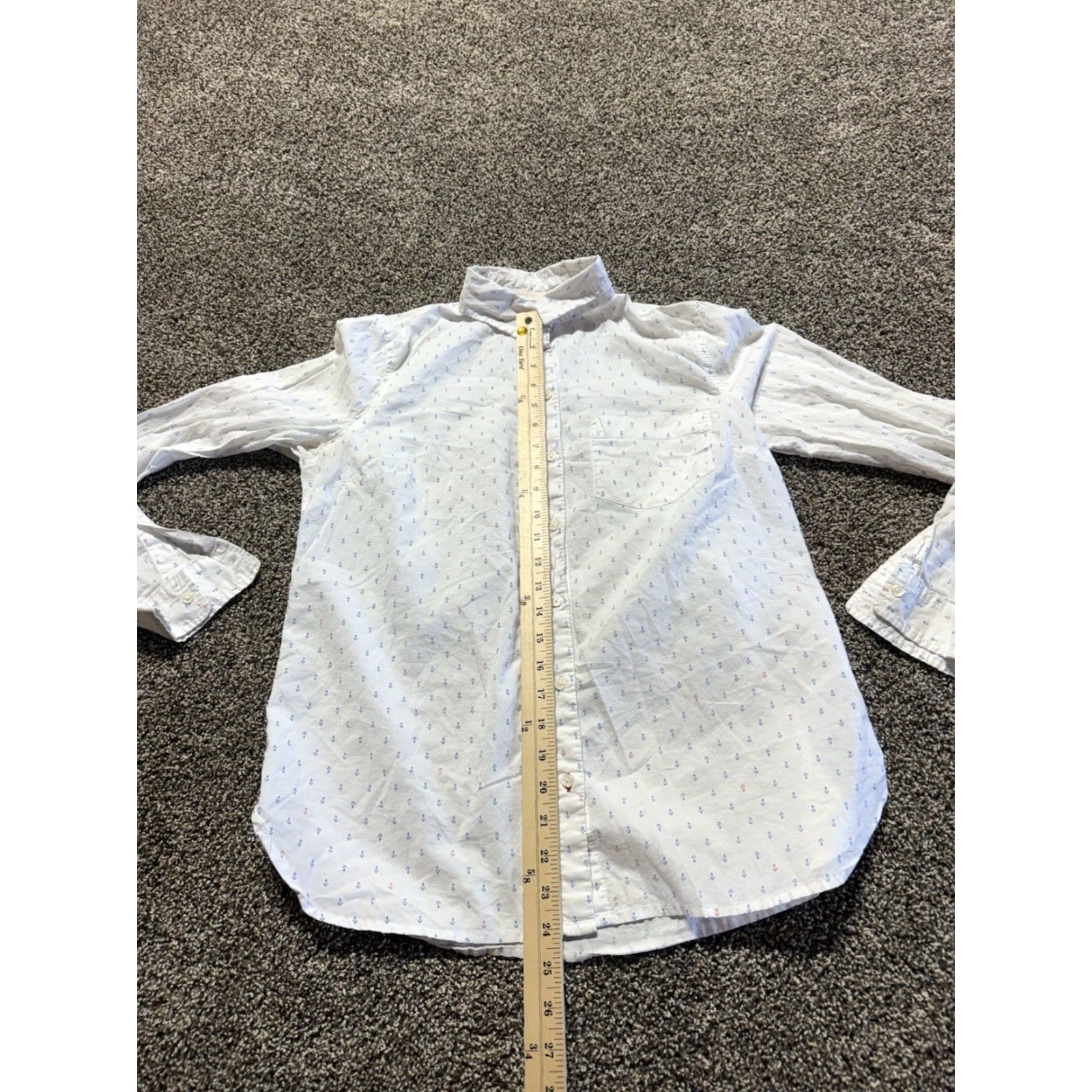 Old Navy Old Navy Women's Shirt Button-Up Long Sleeve Lightweight M Blue Anchor - Basic - Classic (Adult Women) Size M / US 6-8 / IT 42-44 - 5 Thumbnail