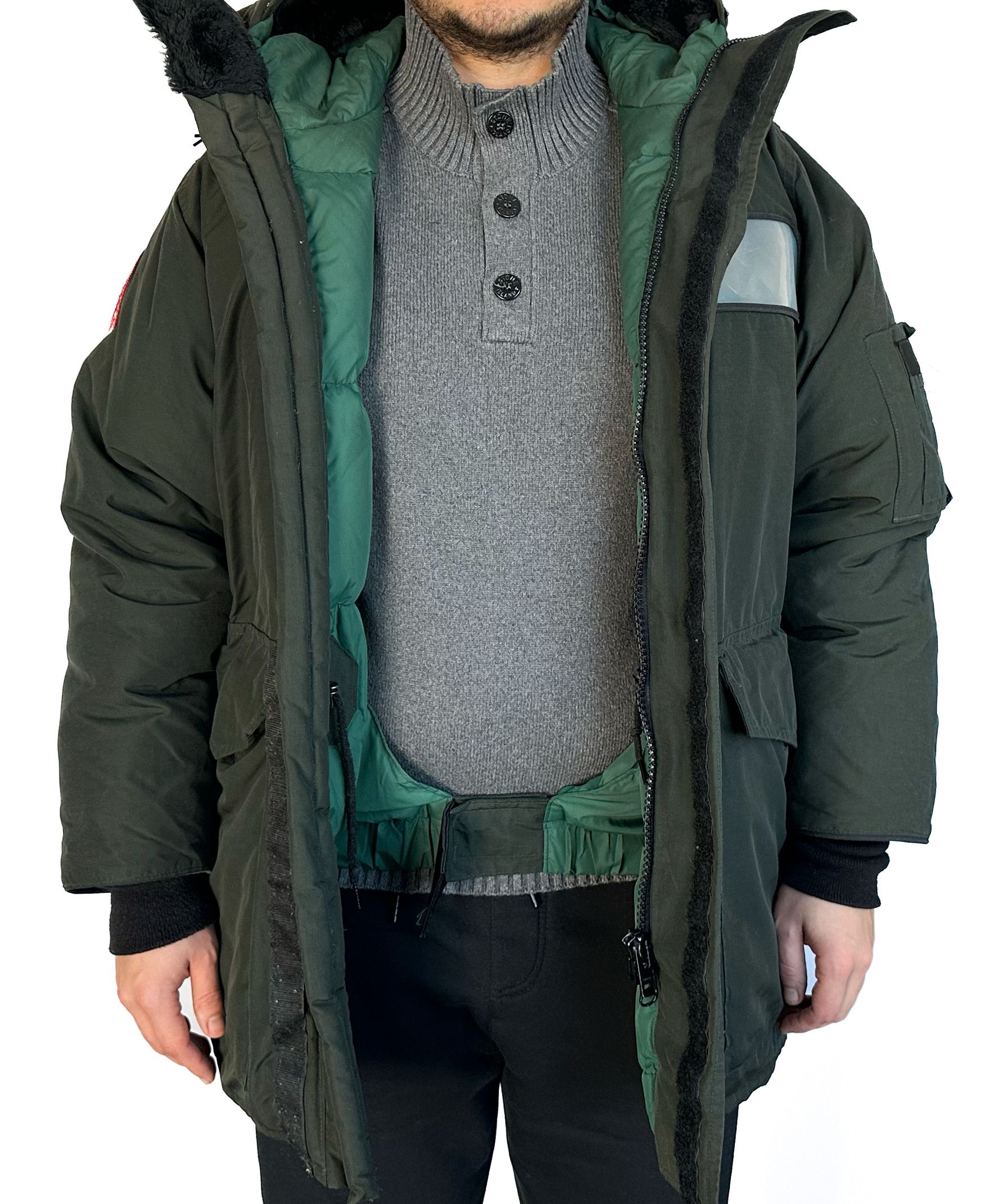 Canada Goose CANADA GOOSE Jacket Down Heli Parka Zip Green Vintage 80s Size US L / EU 52-54 / 3 - 3 Thumbnail