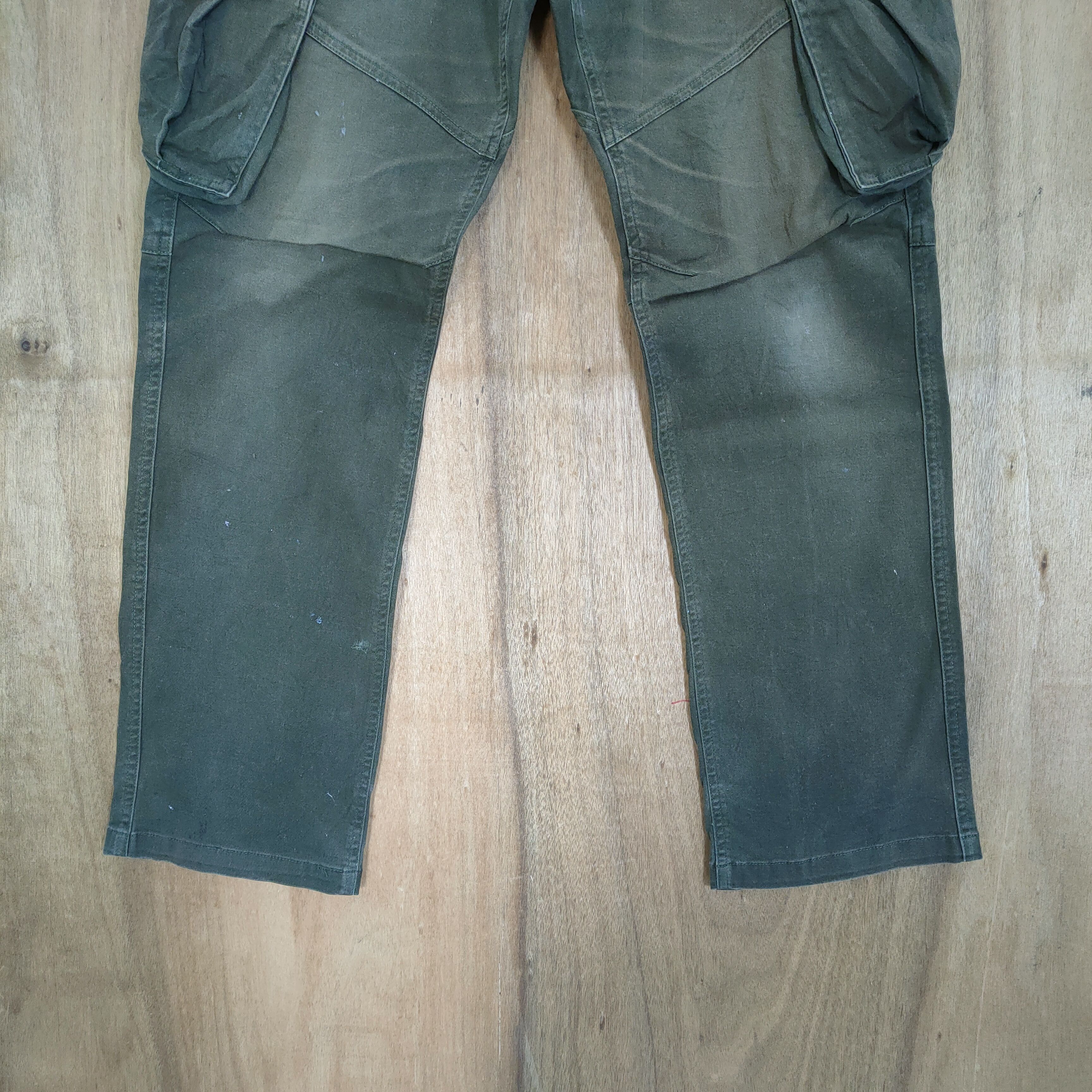 Japanese Brand VINTAGE GRIDE FADED GREEN CARGO PANTS Size US 33 - 3 Thumbnail