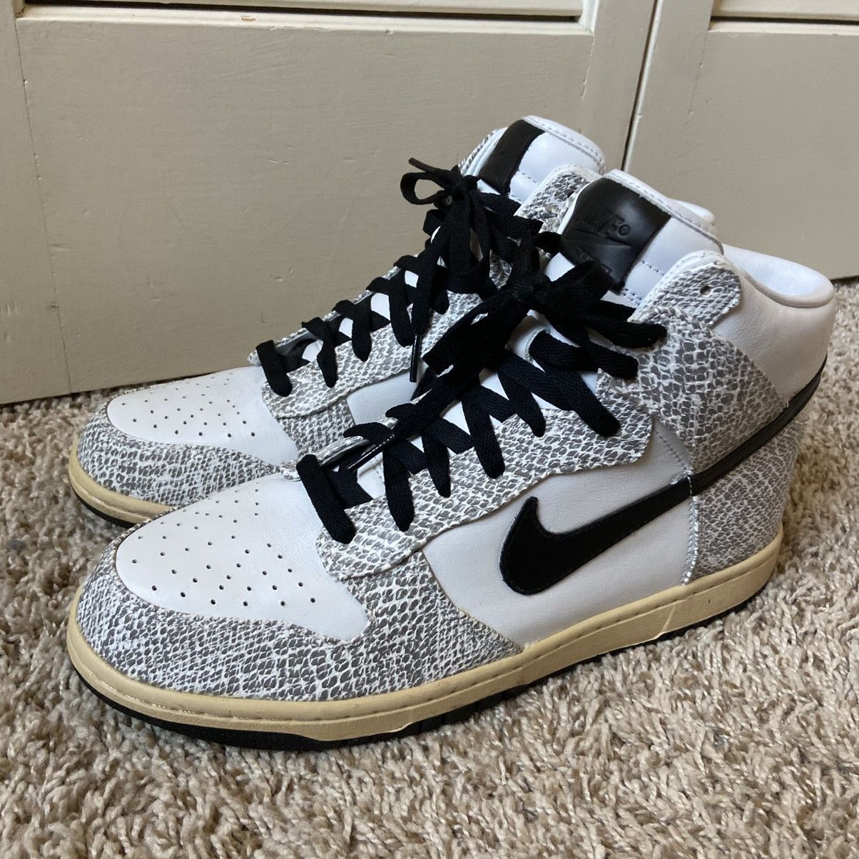 Nike RARE 2013 Nike Dunk High SP Cocoa Snake White 624512-010 Size US 10 / EU 43 - 8 Thumbnail