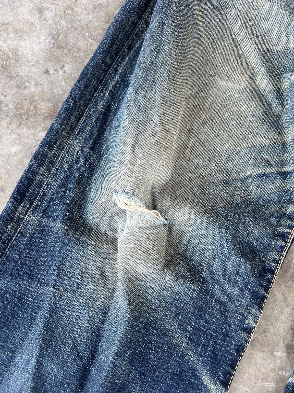 If Six Was Nine Vintage Edwin Made In Japan Distress Jeans Size US 34 / EU 50 - 5 Thumbnail