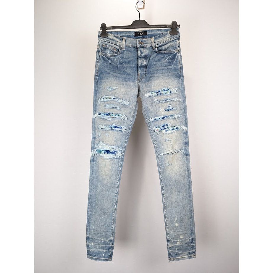Amiri o1rshd1 Silk PJ Thrasher Jean in Clay Indigo Size US 32 / EU 48 - 1 Thumbnail