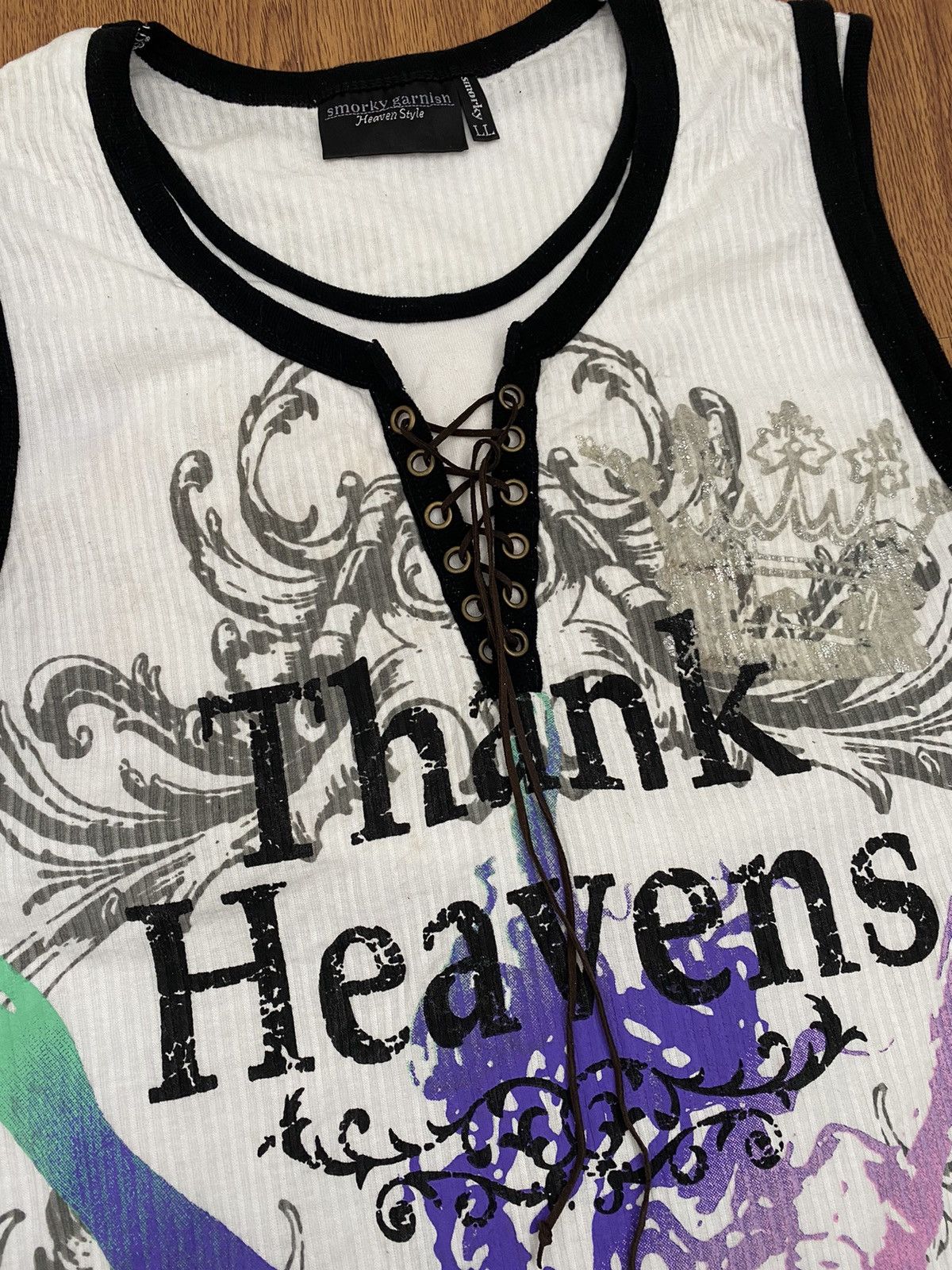 If Six Was Nine × Japanese Brand × Le Grande Bleu (L.G.B.) Smorky garnish heaven style sleeveless Size US L / EU 52-54 / 3 - 3 Thumbnail