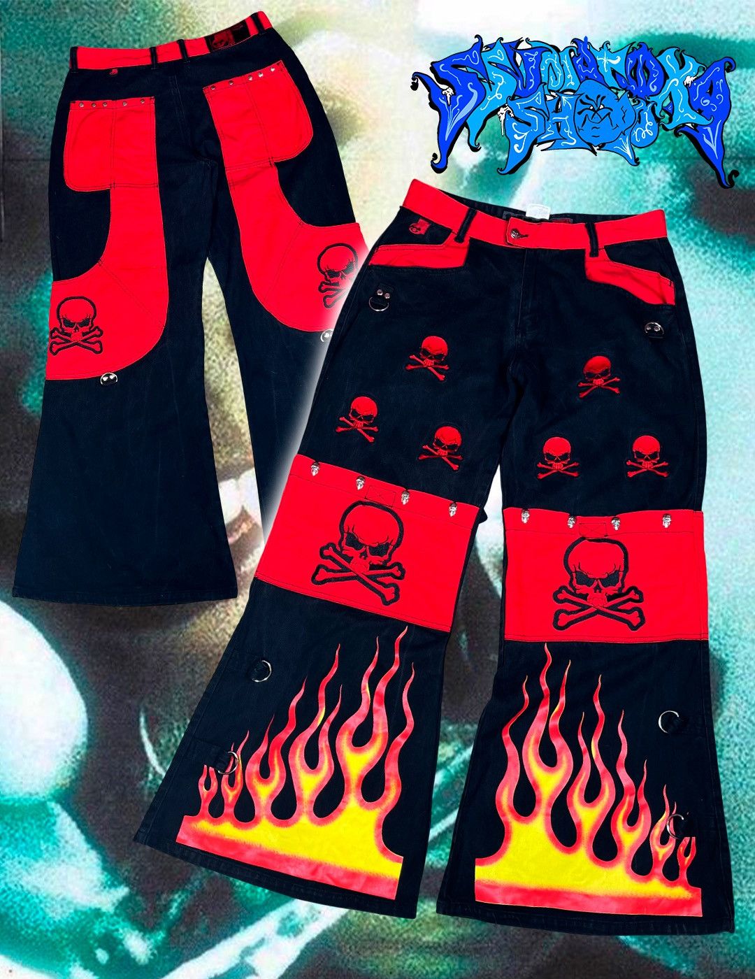 90s Stuka baggy shorts rave pants sk8赤 90s Stuka baggy shorts rave pants sk8赤