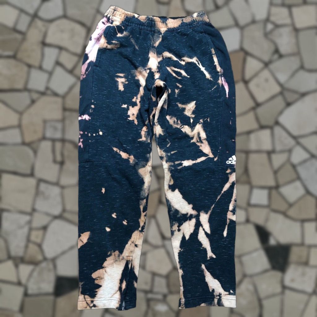 Adidas Adidas Sweatpants Mens Tie Dye Black Drawstring Pockets Cotton Blend Regular M 28 In Inseam 28 Adidas Logo 90s Athleisure College University Pants Size US 31 - 1 Thumbnail