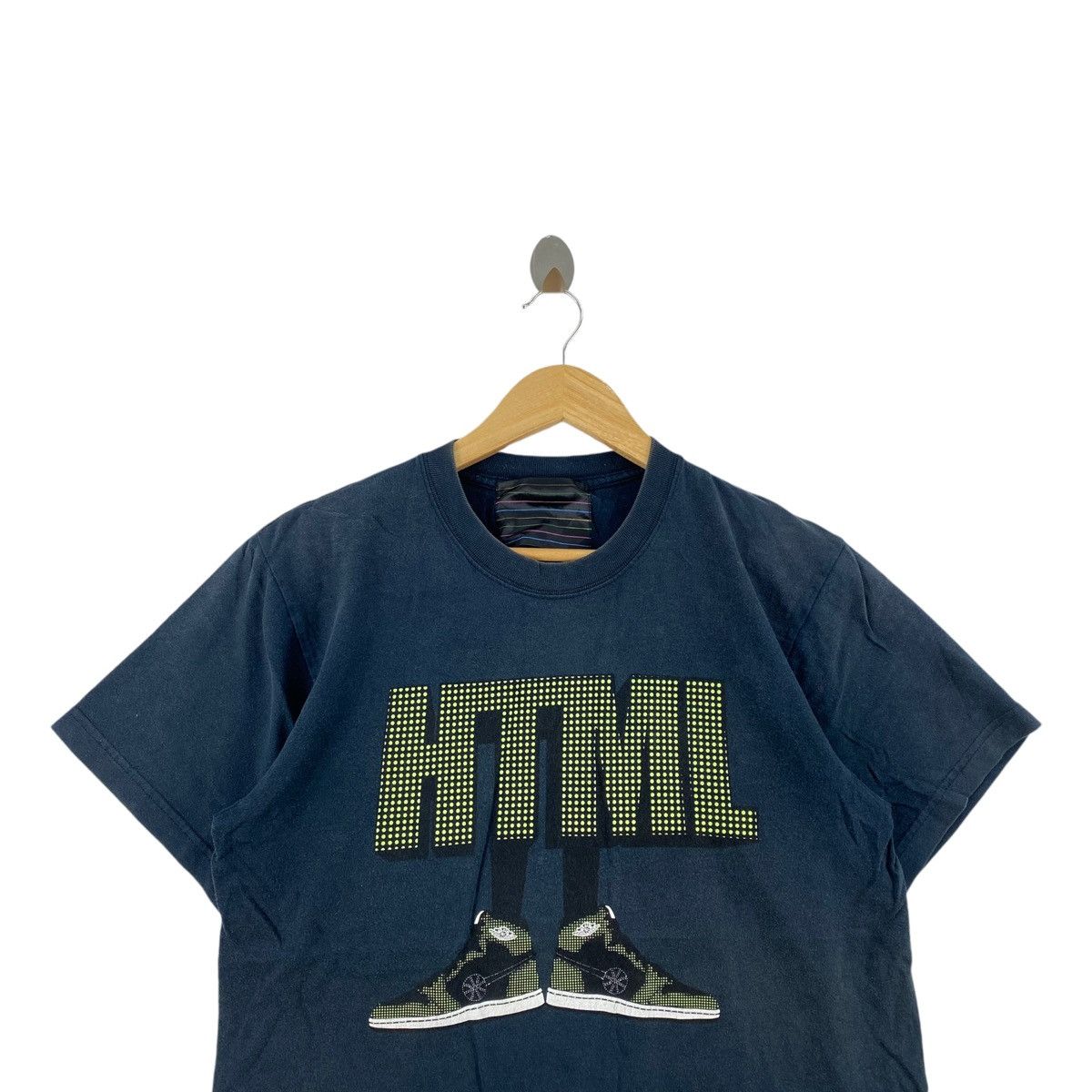Japanese Brand AIR HTML Japanese Brand Logo Print Black Short Sleeve Shirt Size US M / EU 48-50 / 2 - 2 Thumbnail