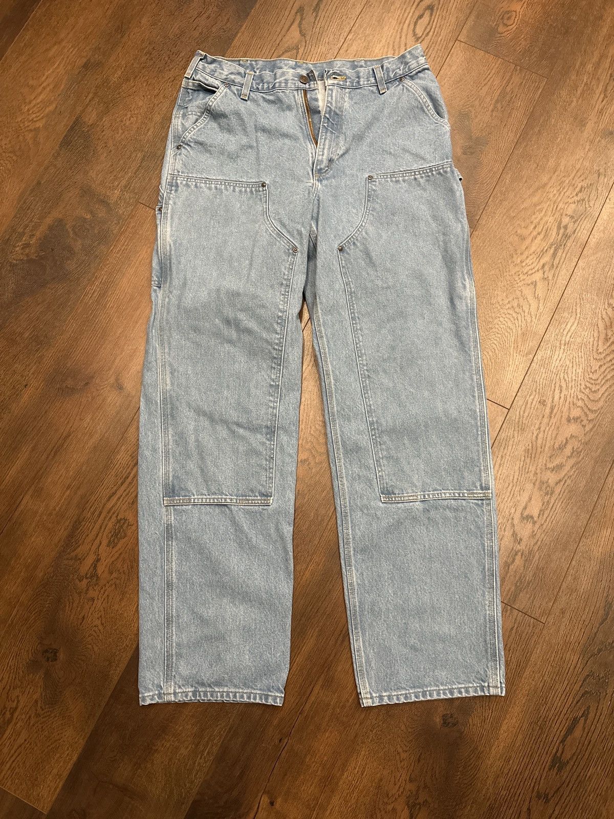 Carhartt × Vintage Vintage Light Wash Double Knee Size US 36 / EU 52 - 1 Thumbnail