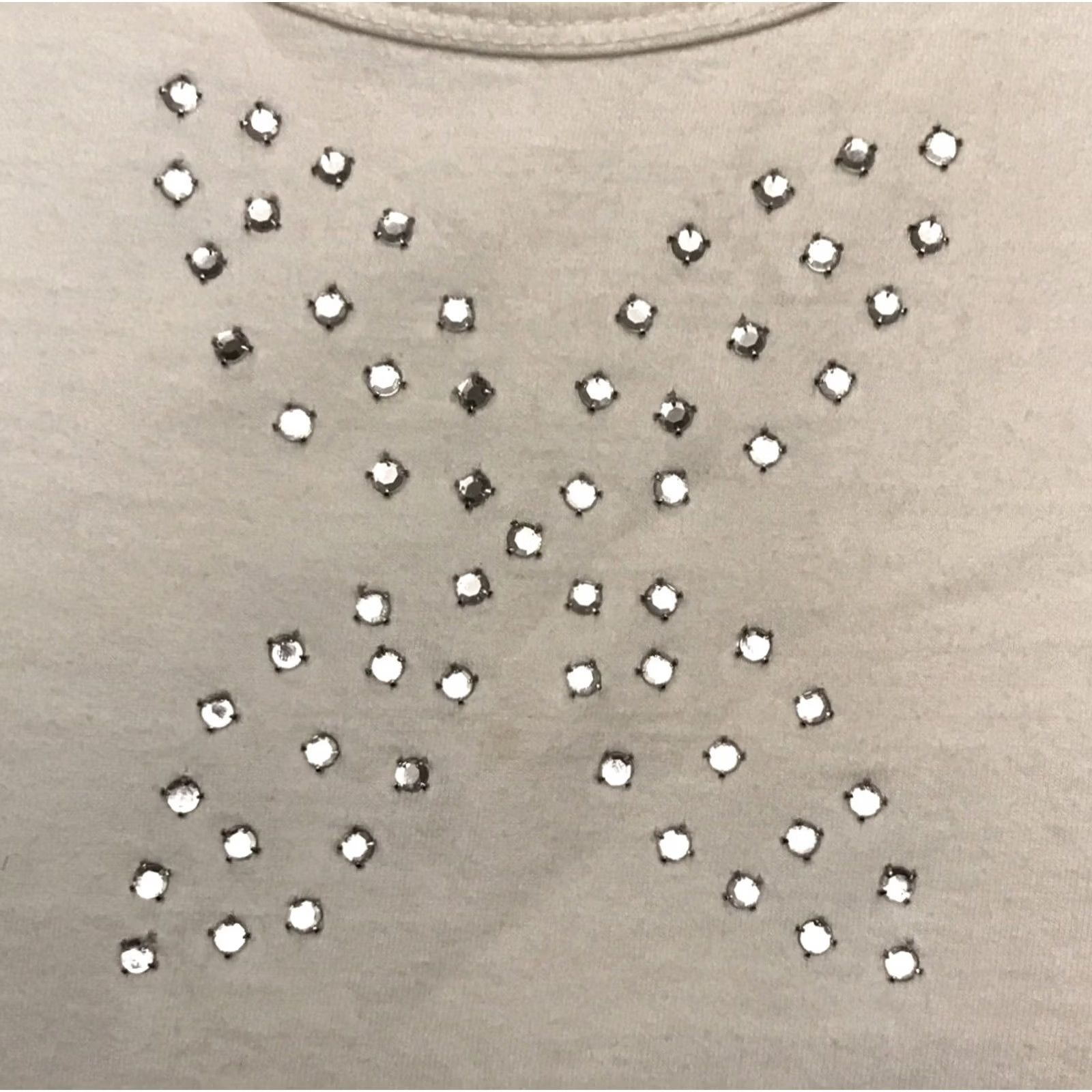 Vintage Studio West Womens L White Tank Top shirt rhinestone 1203 Size L / US 10 / IT 46 - 4 Thumbnail