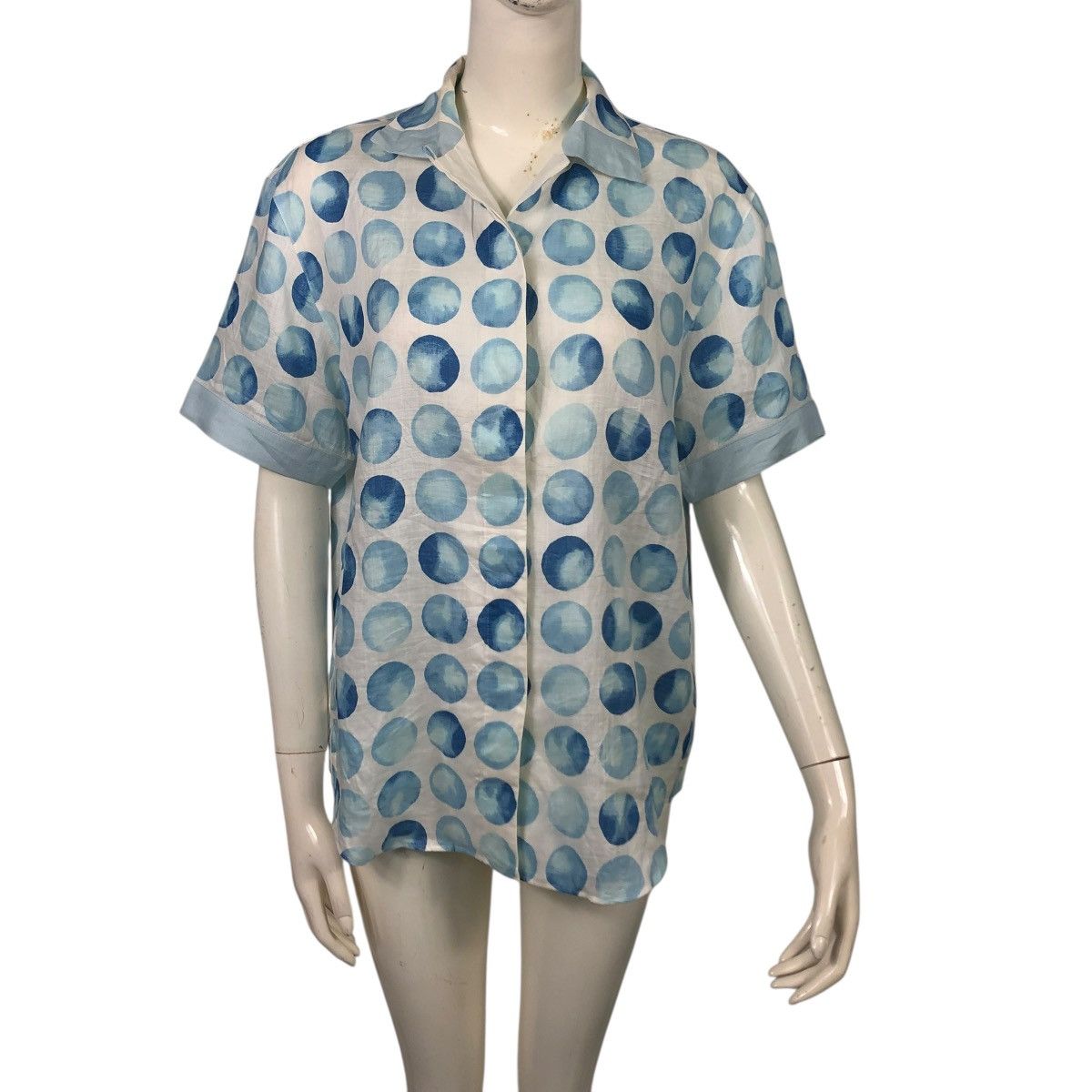 Christian Dior Monsieur 🔥OCEAN BABY BLUE CHRISTIAN DIOR SPORTS BUTTON UPS FULL PRINT Size S / US 4 / IT 40 - 1 Thumbnail