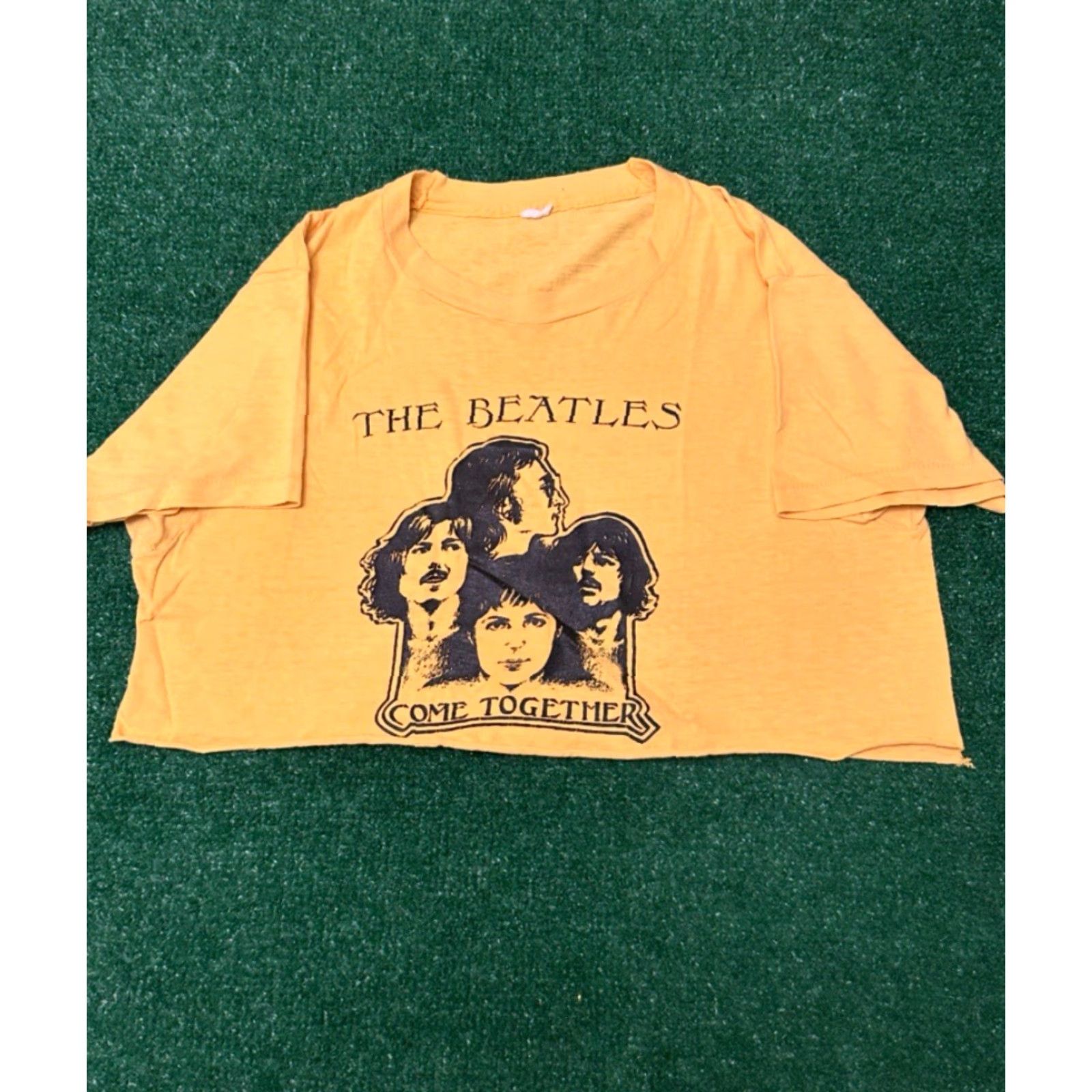 Vintage VINTAGE The Beatles Band Tee Come Together VTG Cut Crop Top Shirt L Yellow Mens Shirt Size US L / EU 52-54 / 3 - 4 Thumbnail
