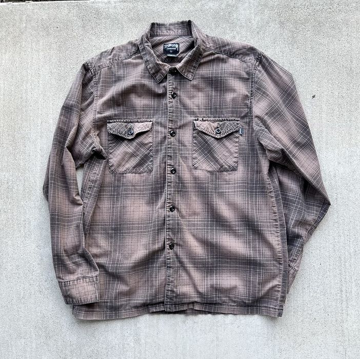 Vintage Vintage Stussy Flannel Shirt Large 90s Skater Grunge | Grailed