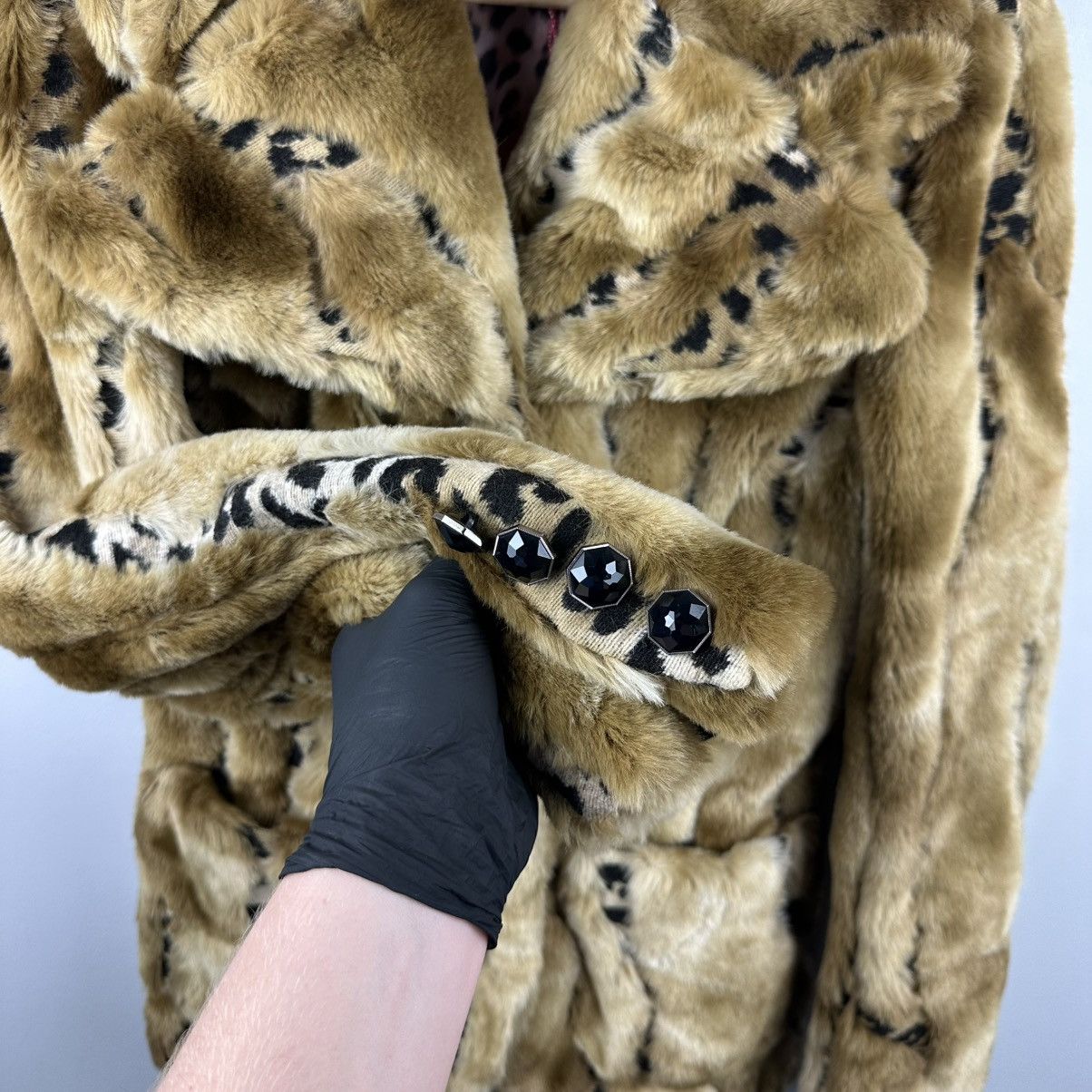 Vintage Vintage Bimbo Girl Y2K Glamour Leopard Fur Coat Size M / US 6-8 / IT 42-44 - 7 Thumbnail