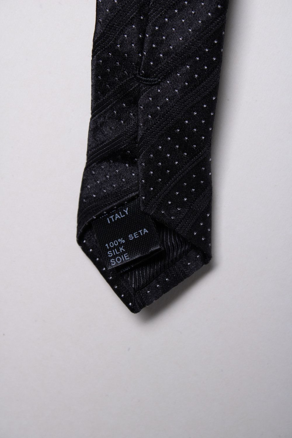 Dolce & Gabbana Dolce & Gabbana, black diagonal striped tie with dots Size ONE SIZE - 3 Thumbnail