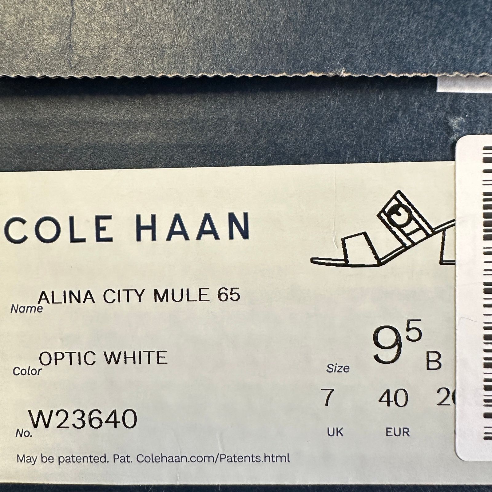Cole Haan COLE HAAN WOMEN'S 9.5 ALINA CITY MULE SANDALE 65MM OPTIC Size US 9.5 / IT 39.5 - 8 Thumbnail