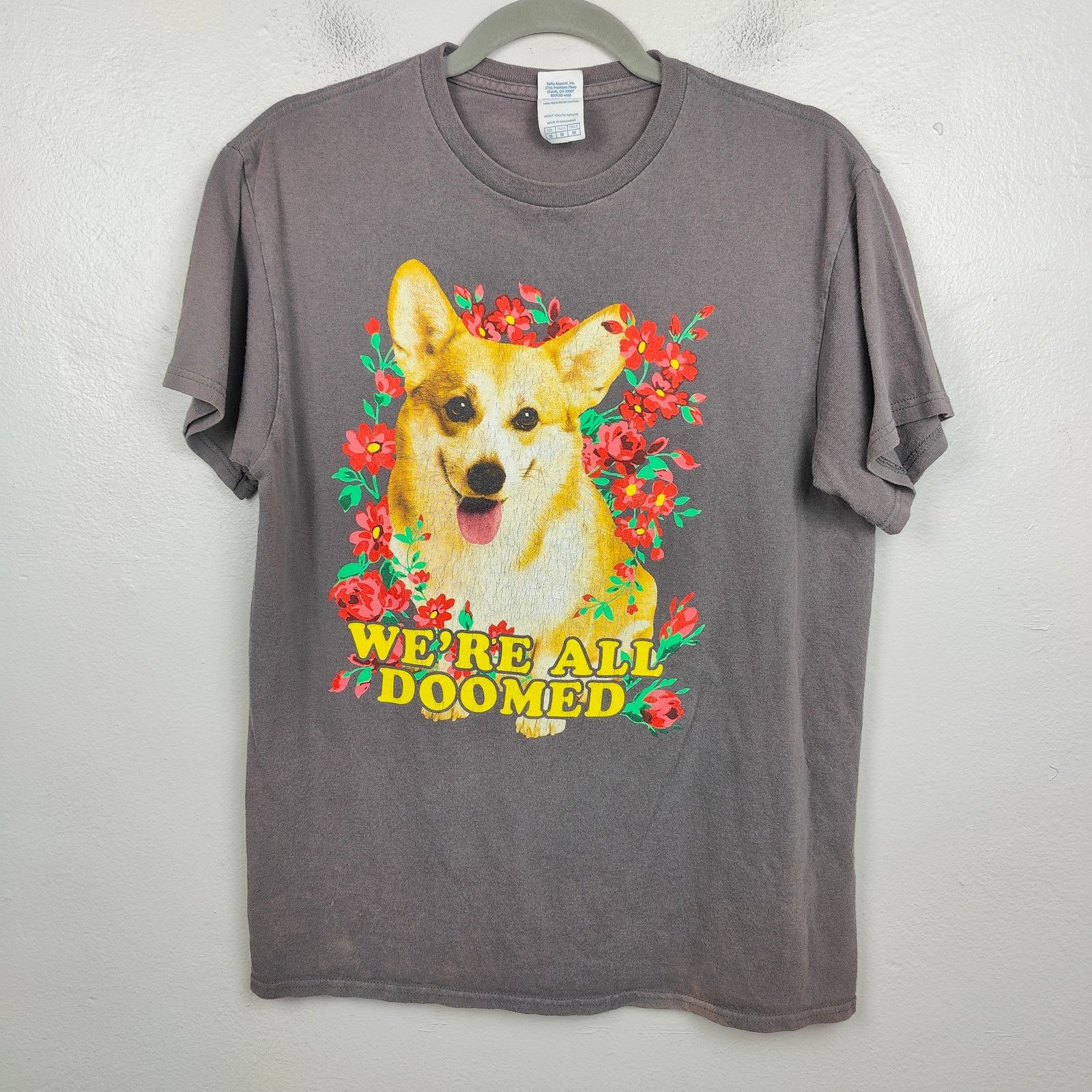 Other Corgi We're All Doomed Graphic T-Shirt Size Medium Gray Meme Size US M / EU 48-50 / 2 - 1 Thumbnail