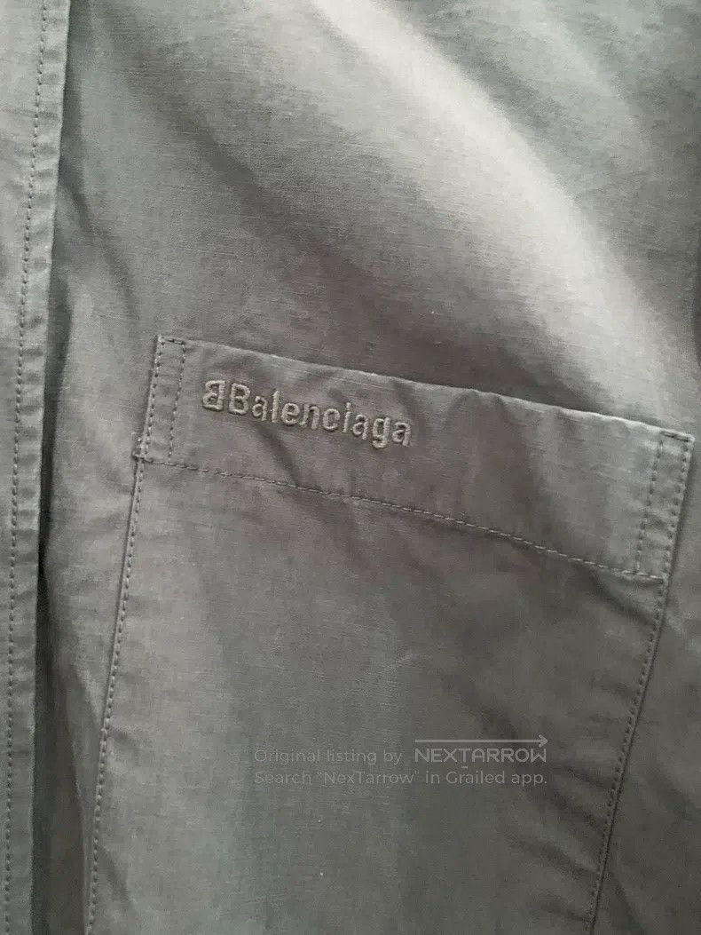 Balenciaga Balenciaga Double B Embroidered Asymmetric Black Shirt Size XS / US 0-2 / IT 36-38 - 4 Thumbnail