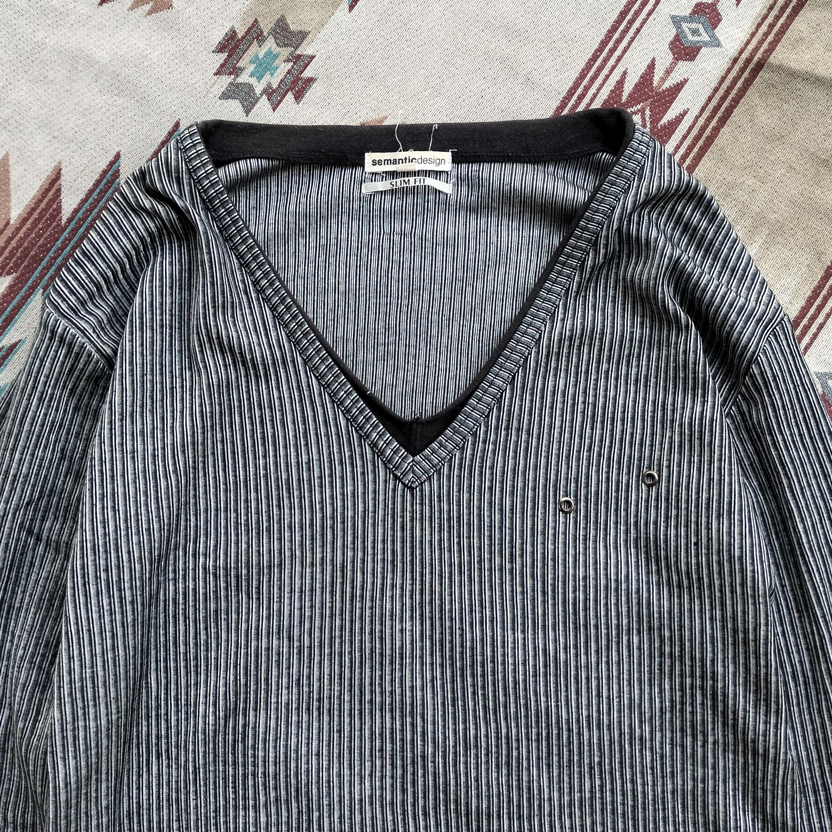 semanticdesign Semantic design V-neck strip long sleeve shirt Size US M / EU 48-50 / 2 - 2 Thumbnail