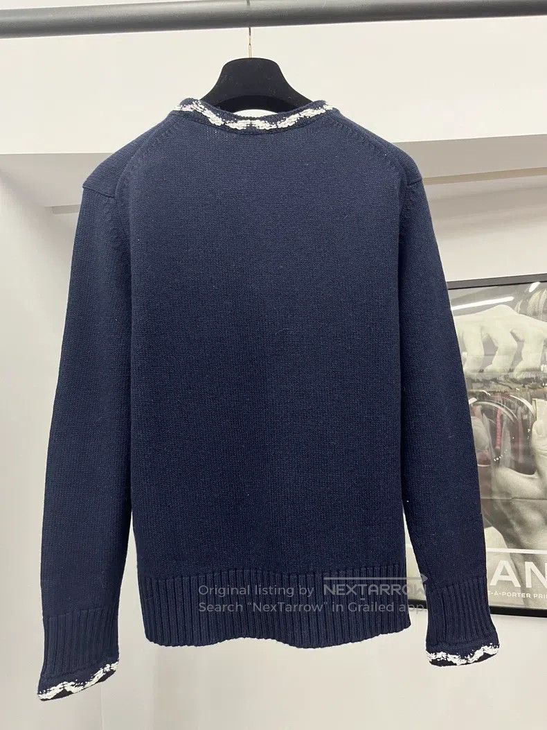 Chanel Chanel Blue large logo cashmere sweater Size XS / US 0-2 / IT 36-38 - 3 Thumbnail