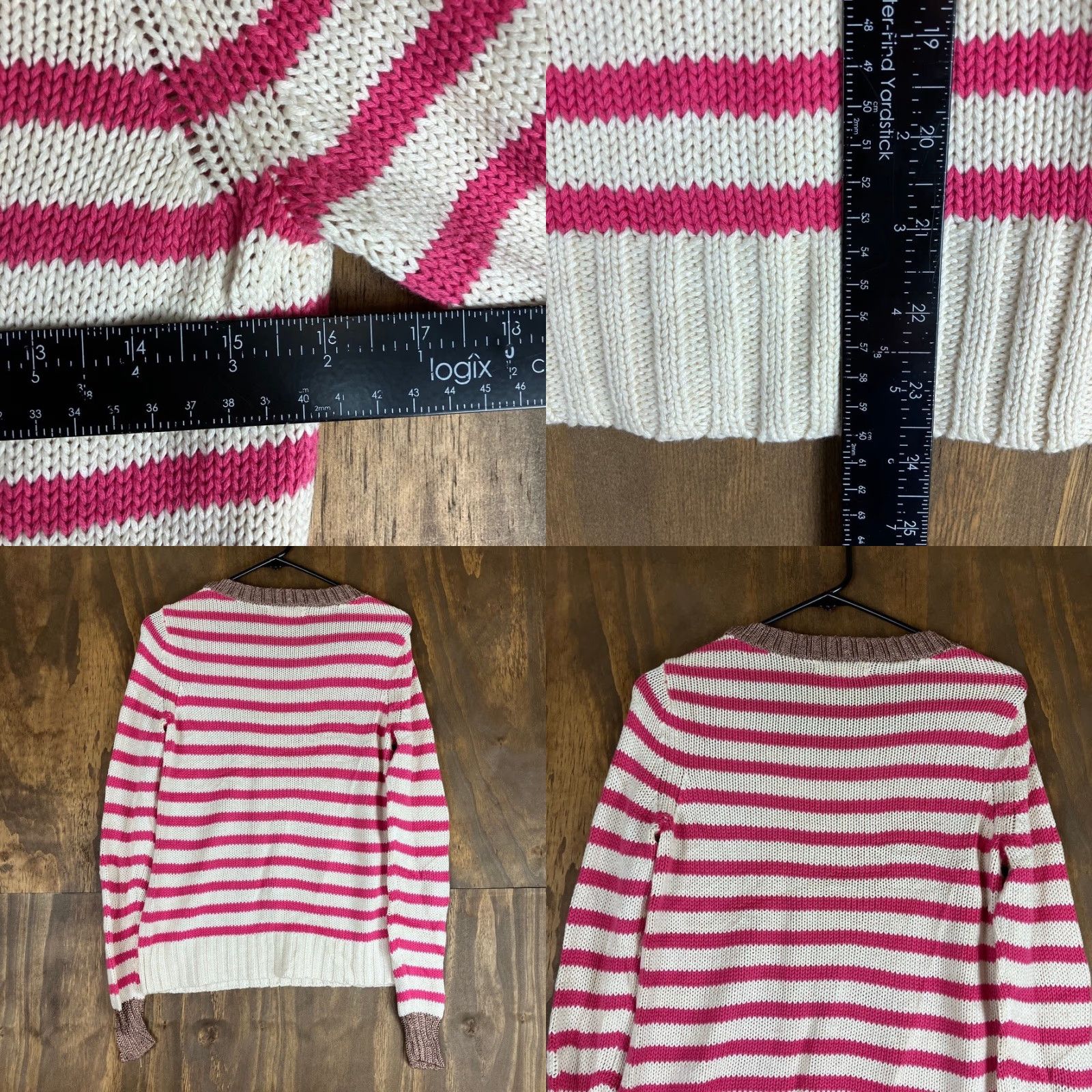 Banana Republic Banana Republic Womens Sweater White Pink Striped Crew Neck Long Sleeve XS Size XS / US 0-2 / IT 36-38 - 8 Thumbnail