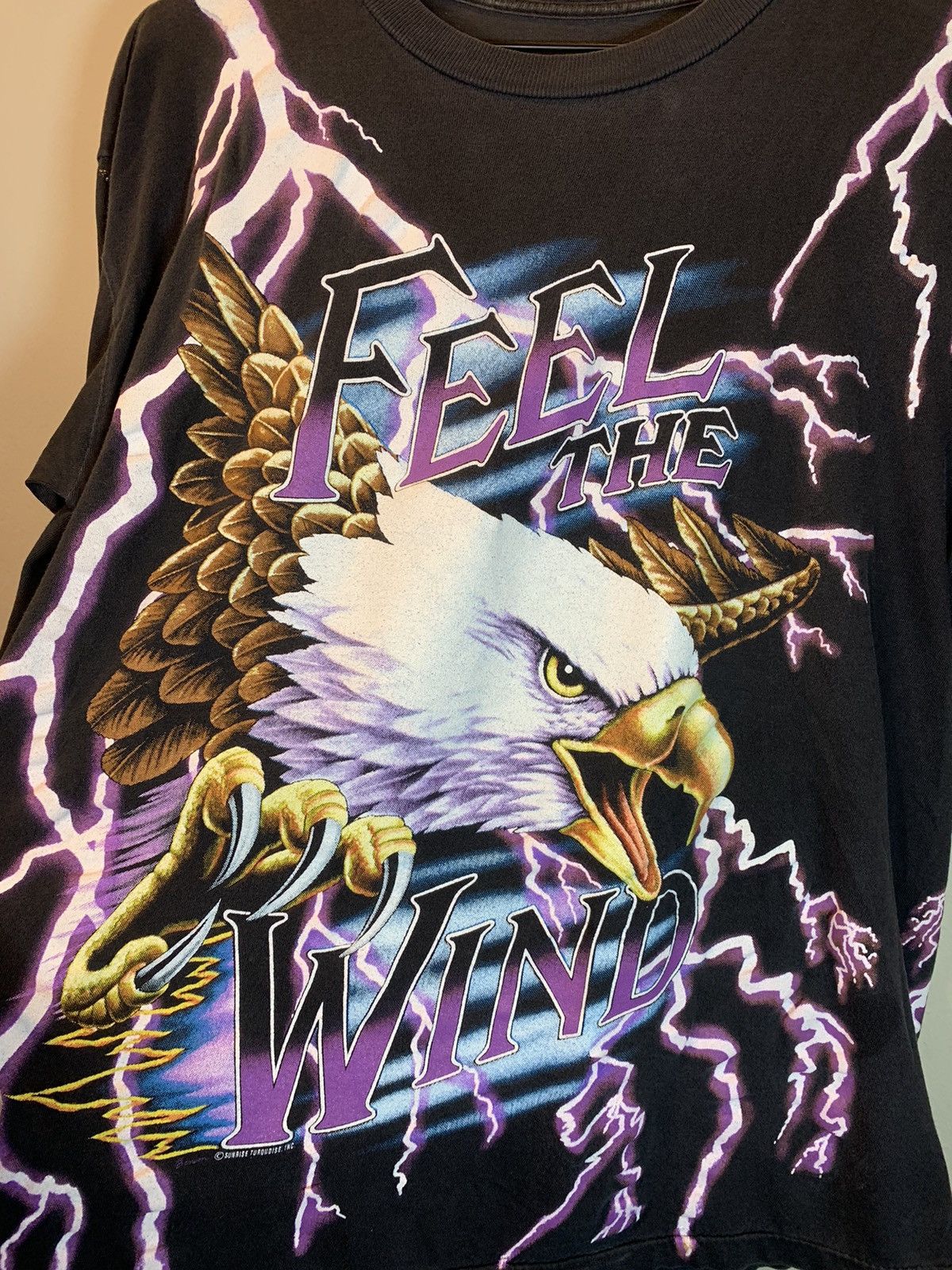 Vintage RARE* Vintage 90s American Thunder Feel The Wind Eagle Shirt Size US L / EU 52-54 / 3 - 3 Thumbnail