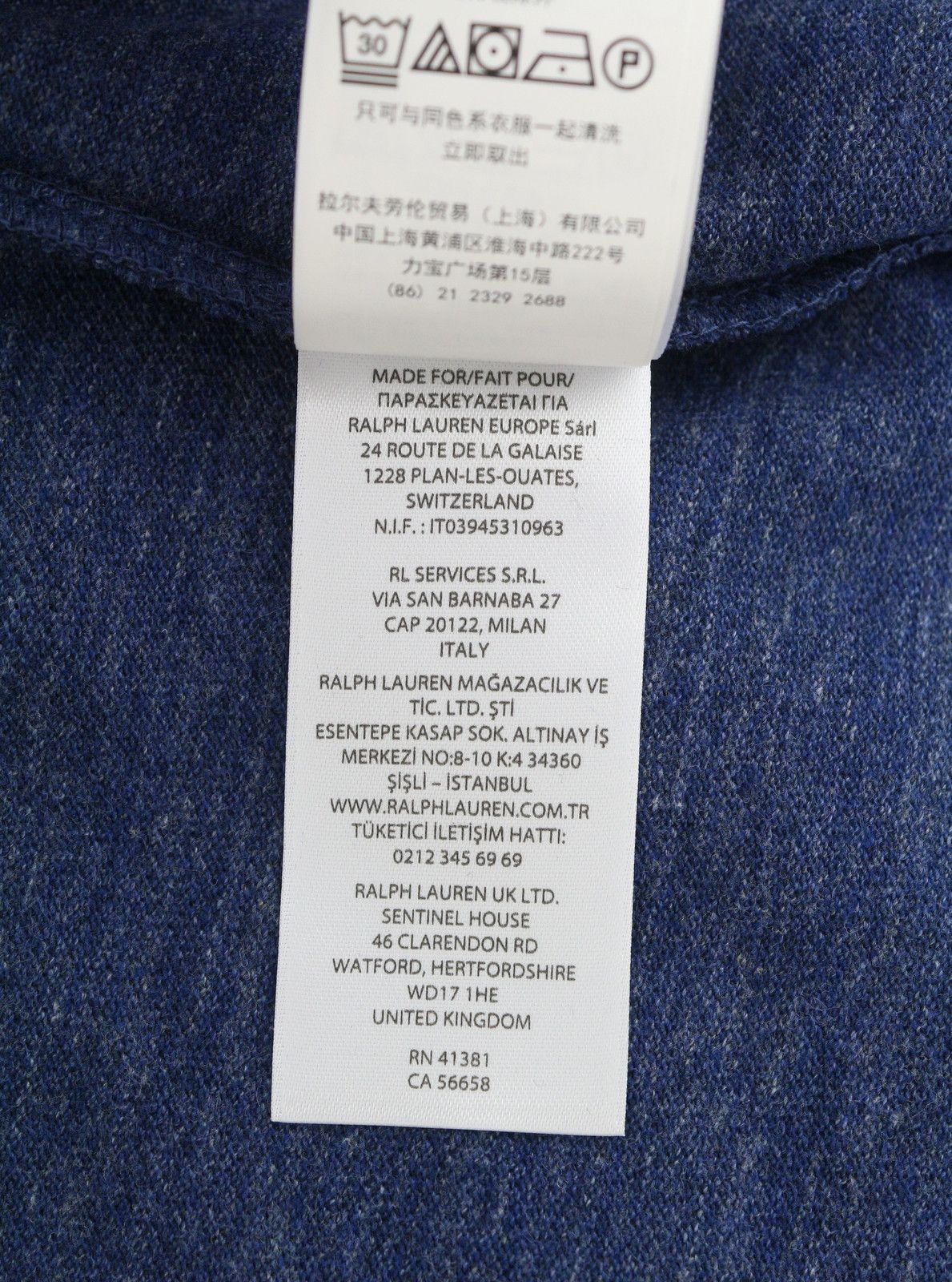 Ralph Lauren CUSTOM SLIM FIT S Melange Embroidered Logo 87910 Size US S / EU 44-46 / 1 - 11 Thumbnail