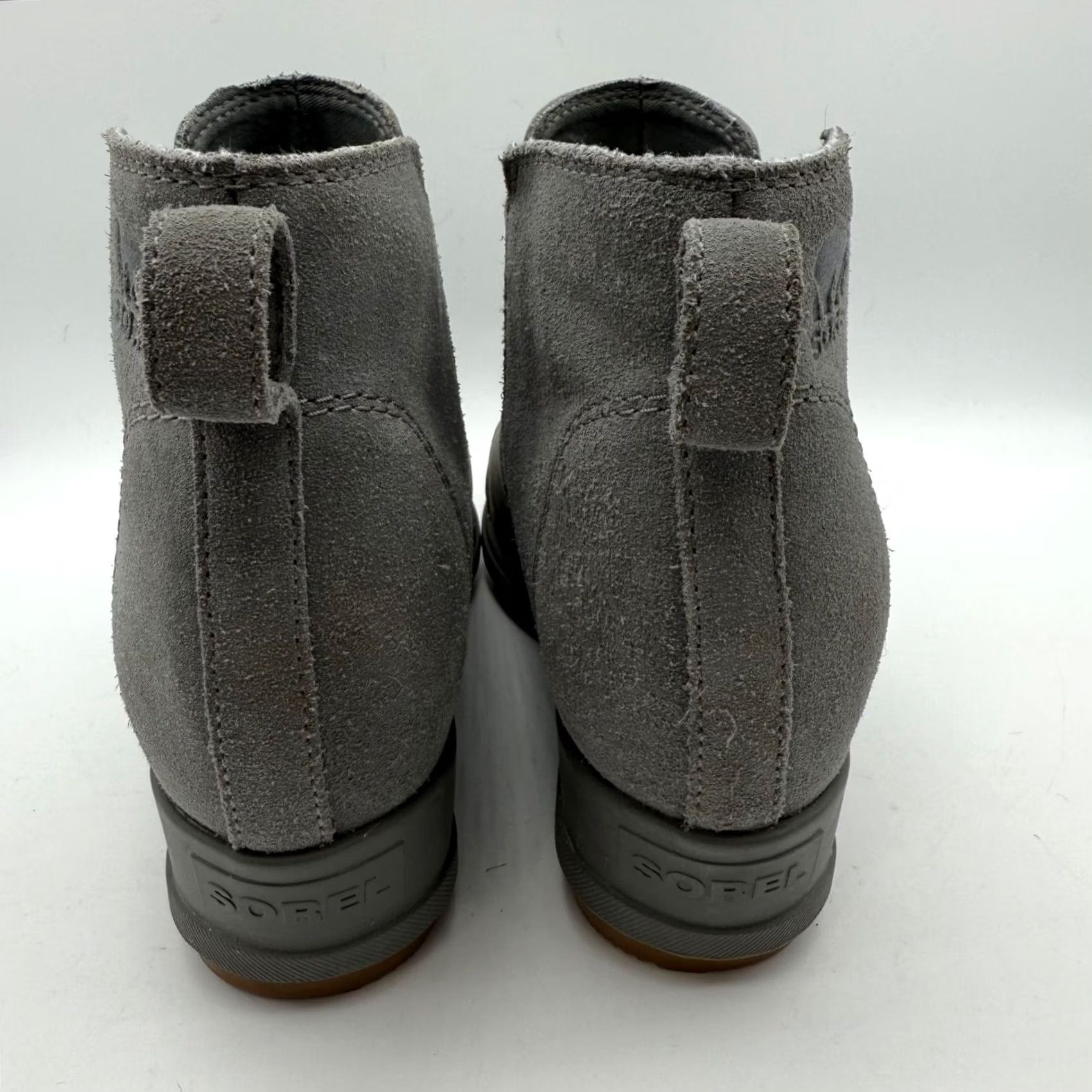 SOREL Sorel Womens Evie Bootie Ankle Pull On Size 7.5 Gray Leather Wedge Heel Size US 8 / IT 38 - 5 Thumbnail