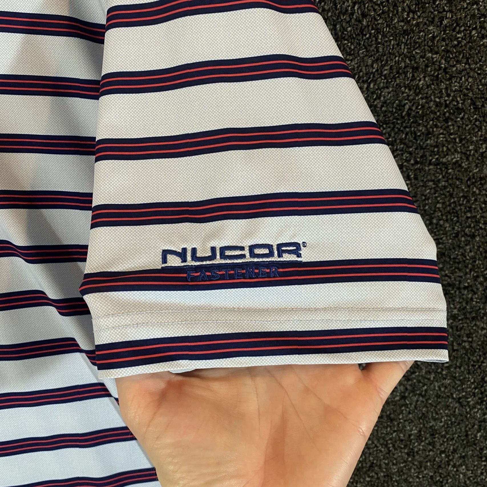 Vintage VINTAGE Turtleson Polo Shirt Golf Mens Large Blue White Red Striped Performance Size US L / EU 52-54 / 3 - 4 Thumbnail