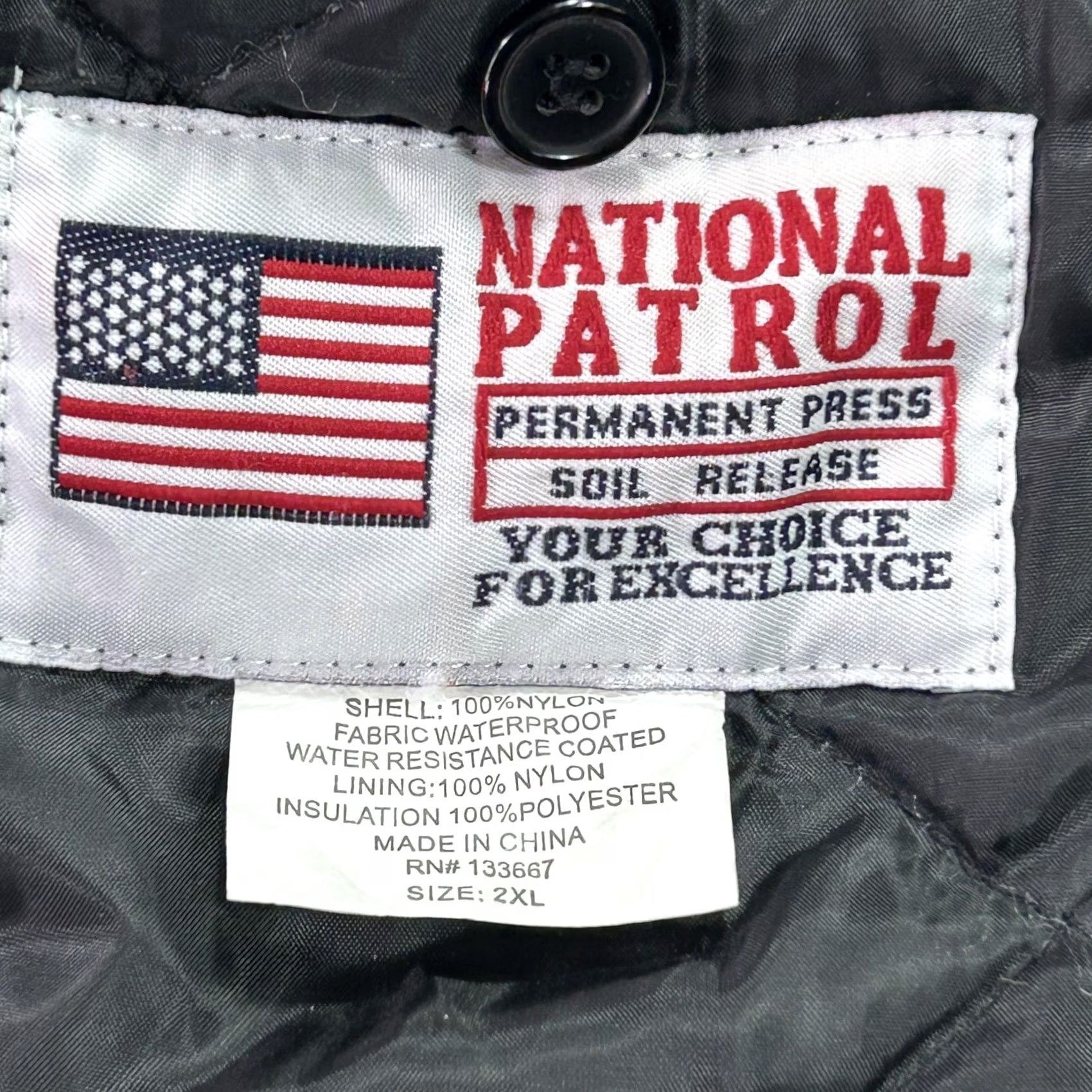 Vintage National Patrol Jacket Mens 2XL Black Nylon Bomber Insulated Lined Duty Jacket Size US XXL / EU 58 / 5 - 5 Thumbnail